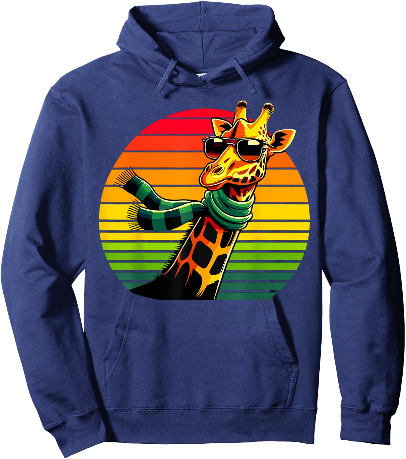 Giraffe Vintage Animal Sunglasses Giraffe Hoodie - Hoodie | Navy