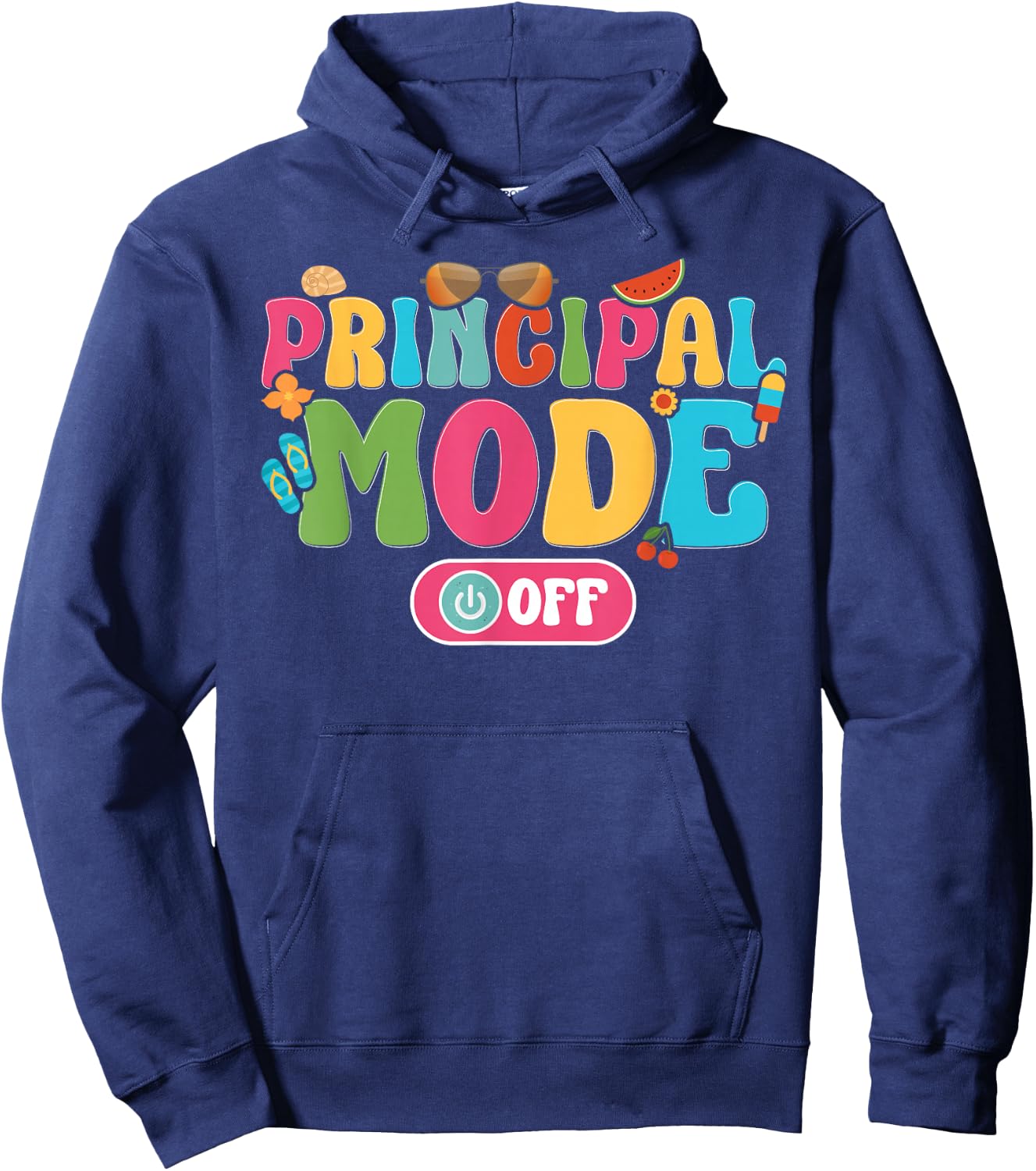 Principal Last Day of School Principal Groovy Summer Break Hoodie - Hoodie | Navy