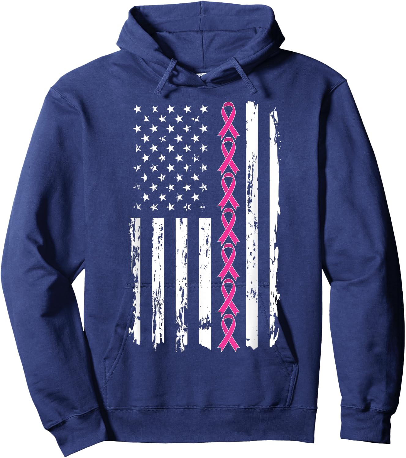 Pink Ribbon Shirt Women Men Breast Cancer Awareness Hoodie - Hoodie | Navy