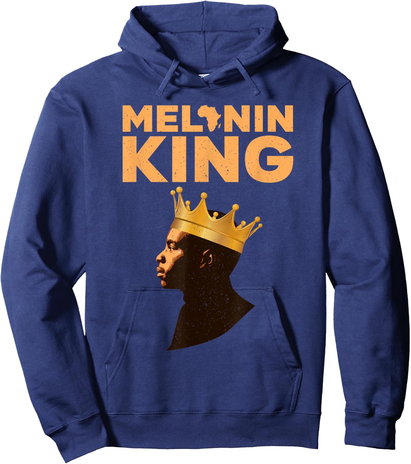 African King Design Boys African Print Melanin King Hoodie - Hoodie | Navy