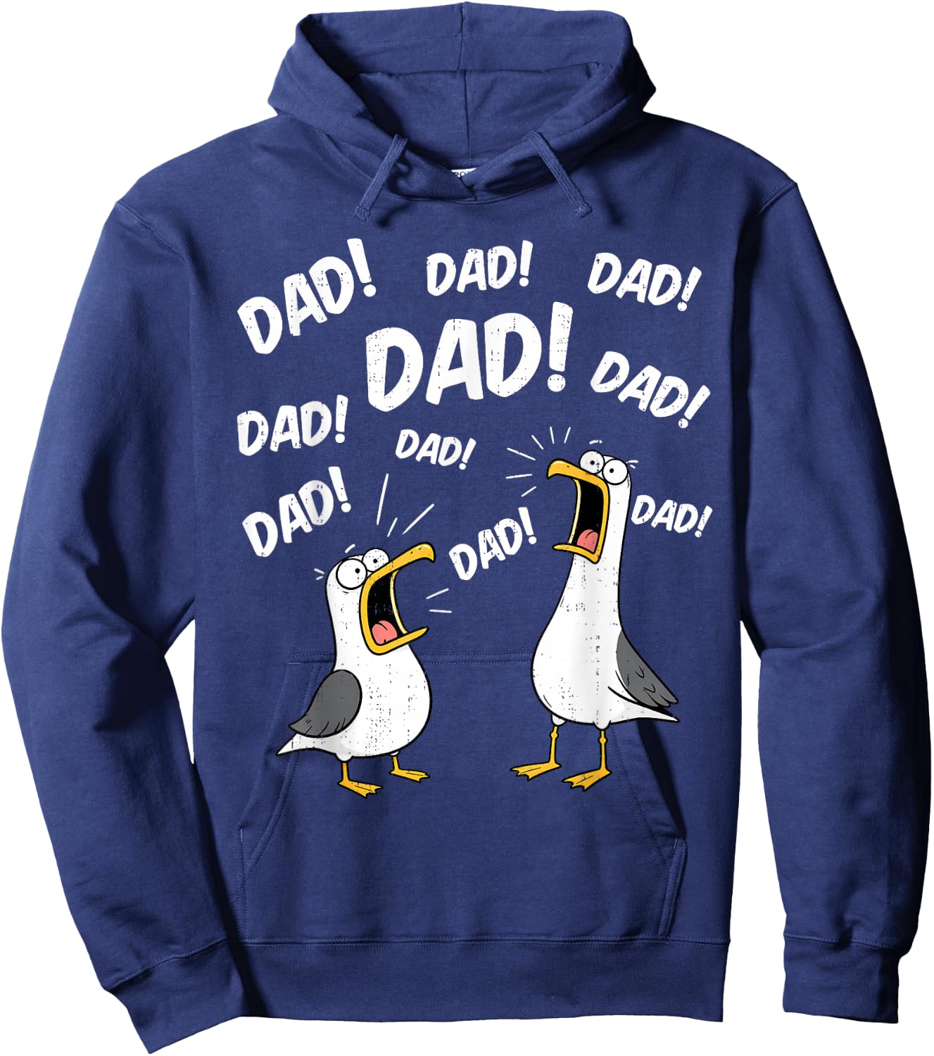 Dad Seagull Funny Papa Seagulls Fathers Day Family Humor Men Hoodie - Hoodie | Navy