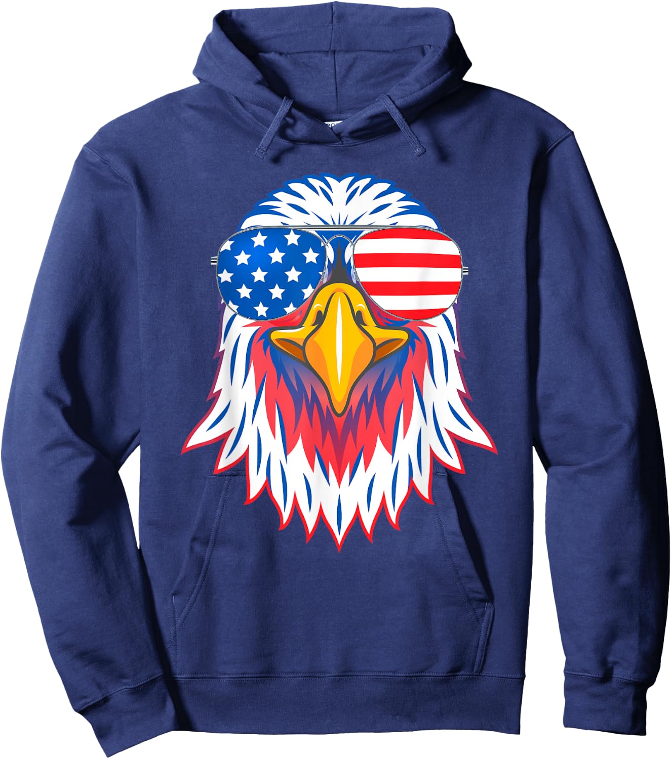 Patriotic Eagle Shirt 4th of July USA American Flag Pride Hoodie - Hoodie | Navy