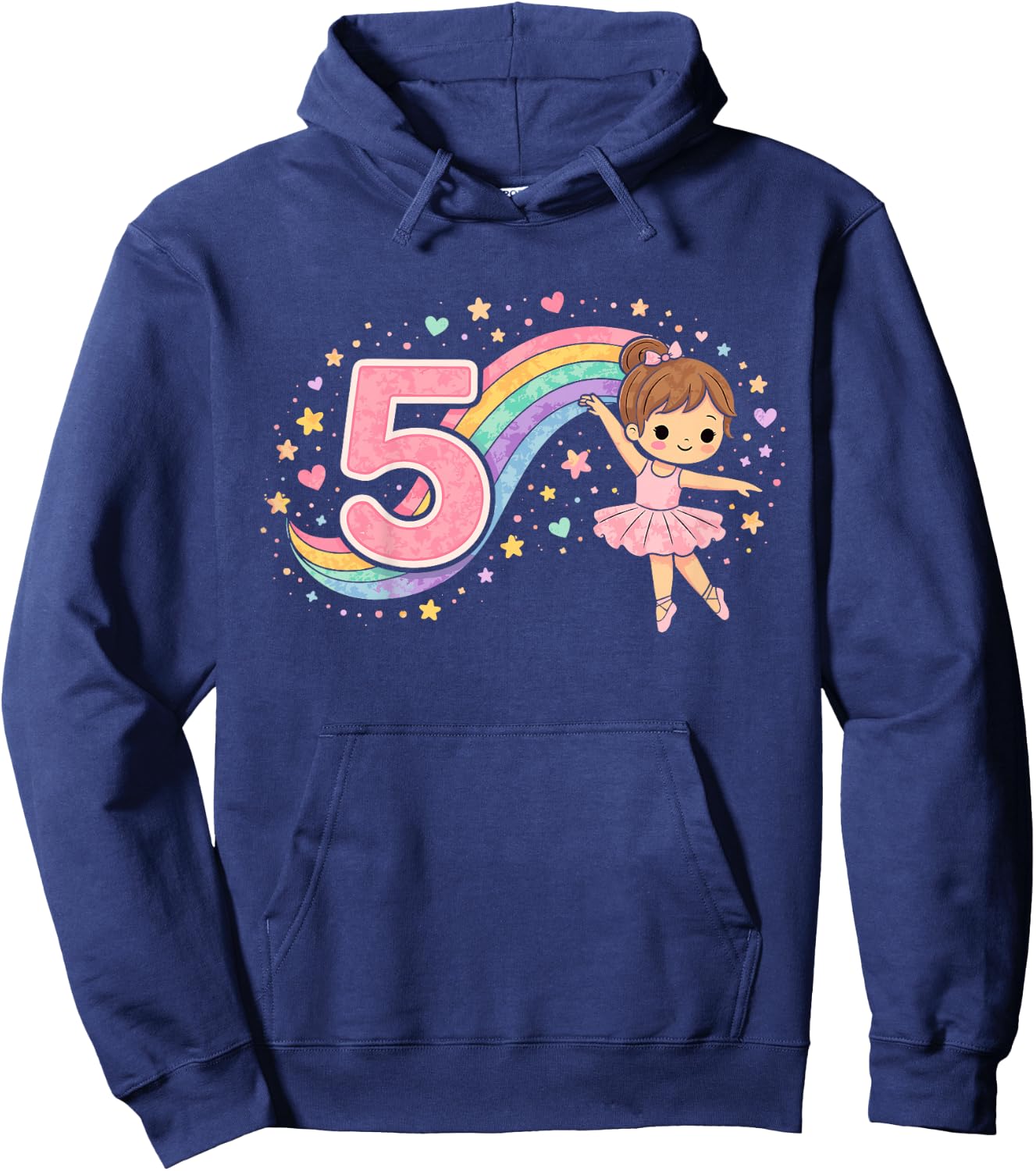 5. Geburtstag Mädchen Regenbogen Deko 5 Jahre Mädchen Hoodie - Hoodie | Navy