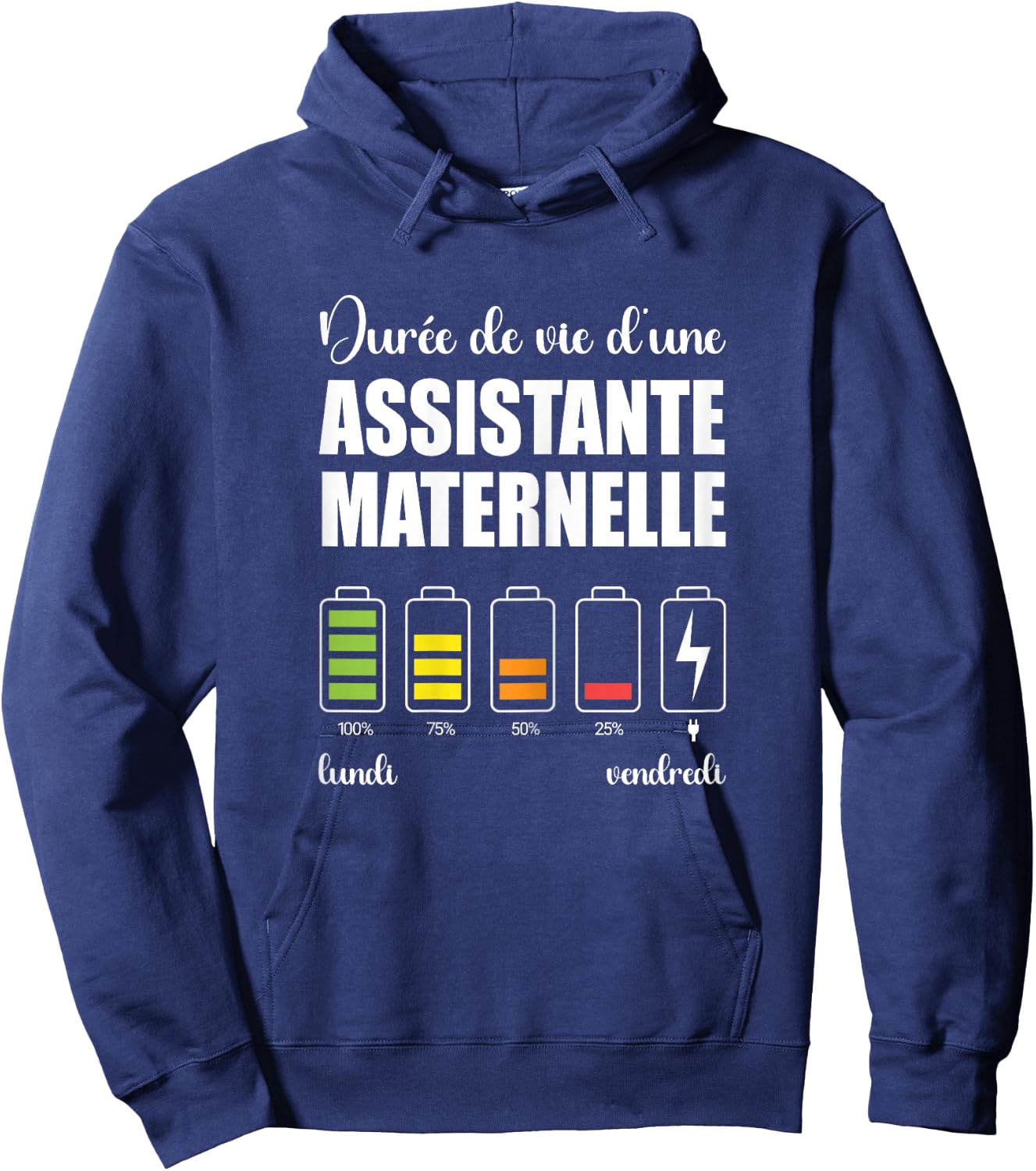 Women's Kindergarten Assistant Gift Funny , Black Hoodie - Hoodie | Navy
