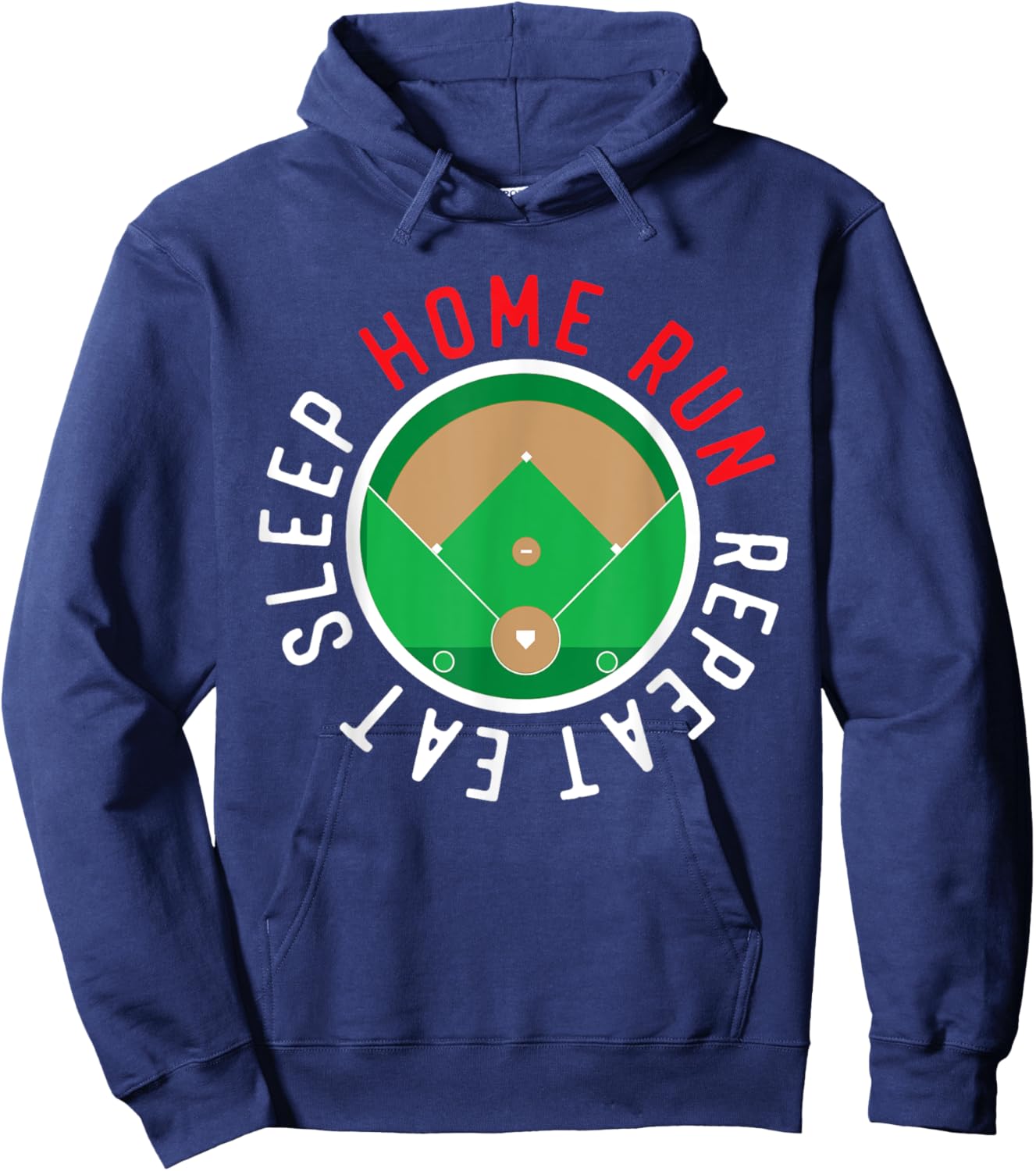 Eat Sleep Home Run Repeat Baseball Is Life Player Hoodie - Hoodie | Navy