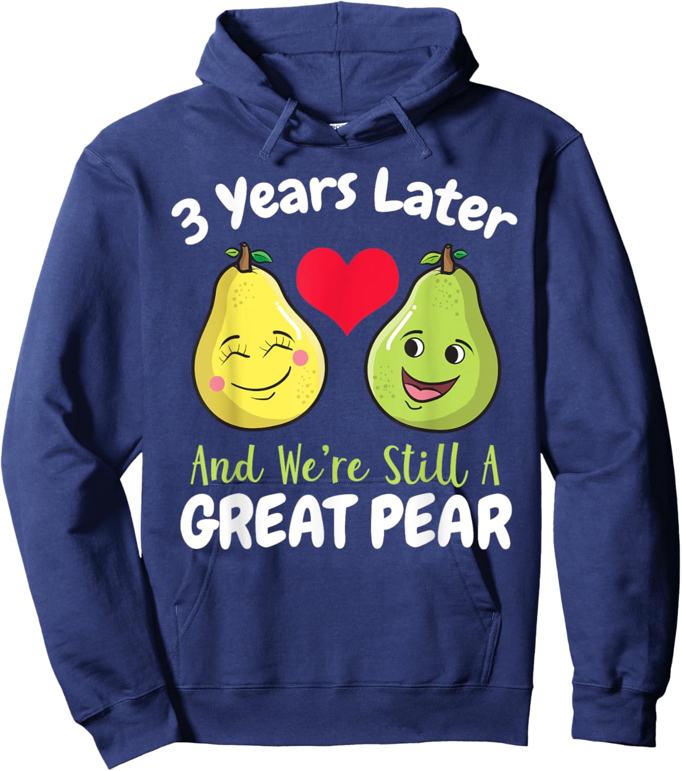 3rd Year Wedding Anniversary Gift Him Couple Hoodie - Hoodie | Navy