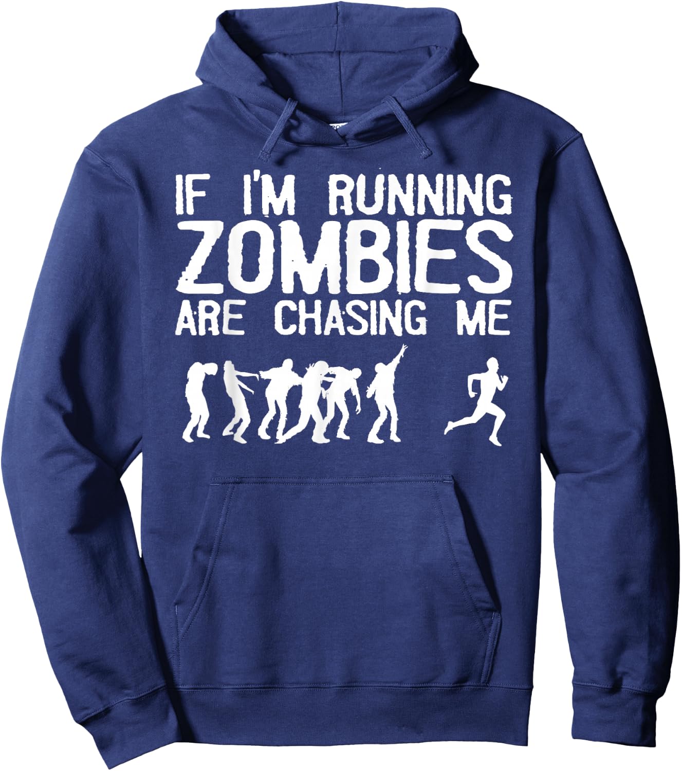 Zombie Running Design Women Halloween Funny Running Hoodie - Hoodie | Navy