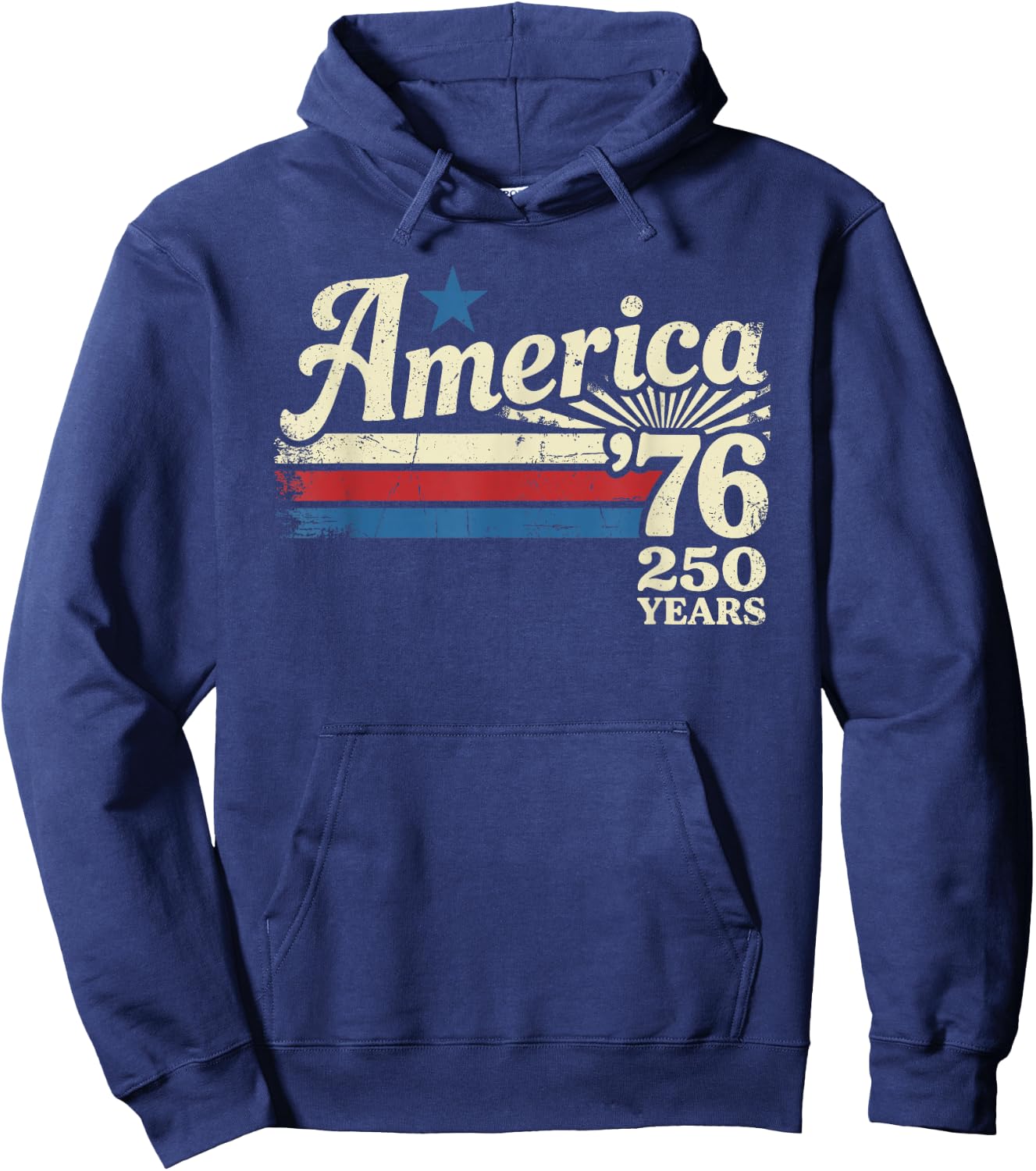 America 76 Retro 250 Years 1776 2026 250th Anniversary USA Hoodie - Hoodie | Navy