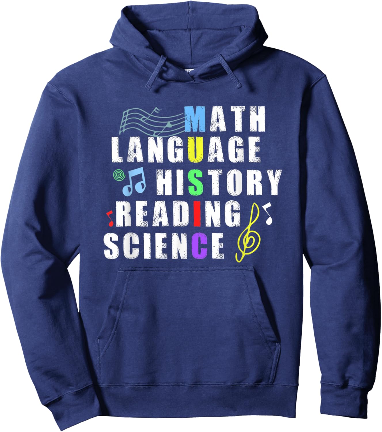 Math Language History Reading Science Music Teacher Gifts Women Hoodie - Hoodie | Navy