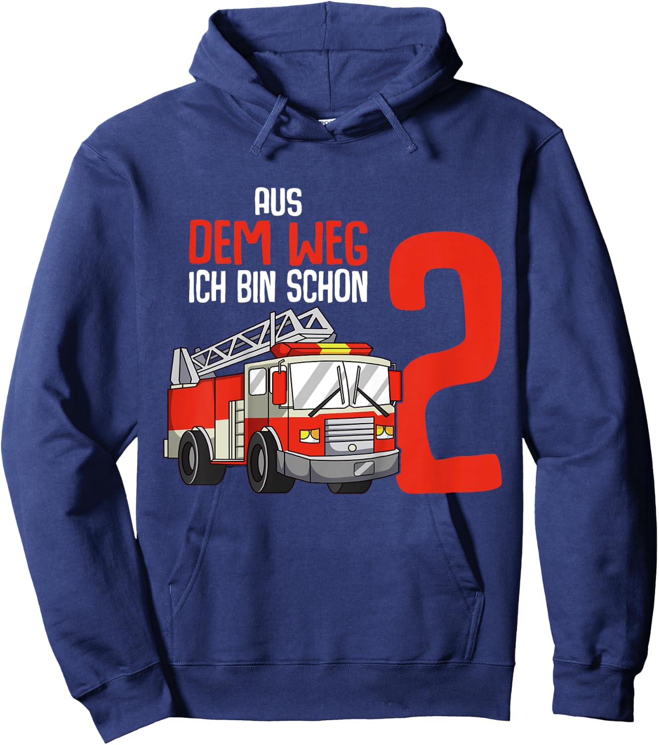 Children's 2nd Birthday Fire Brigade 2 Years Kids Boy , black Hoodie - Hoodie | Navy