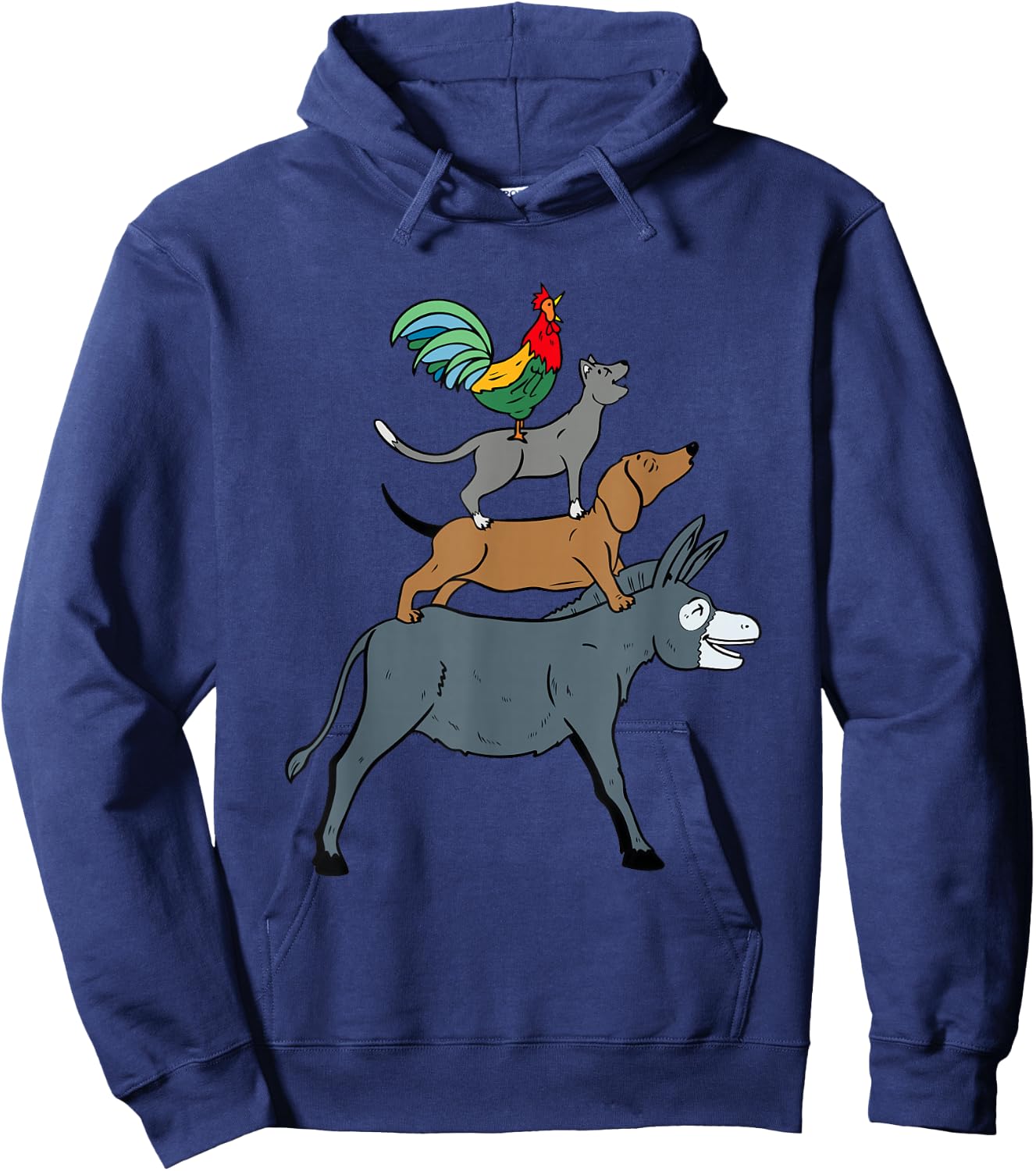 Cool Town Musicians of Bremen Illustration Graphic Designs Hoodie - Hoodie | Navy