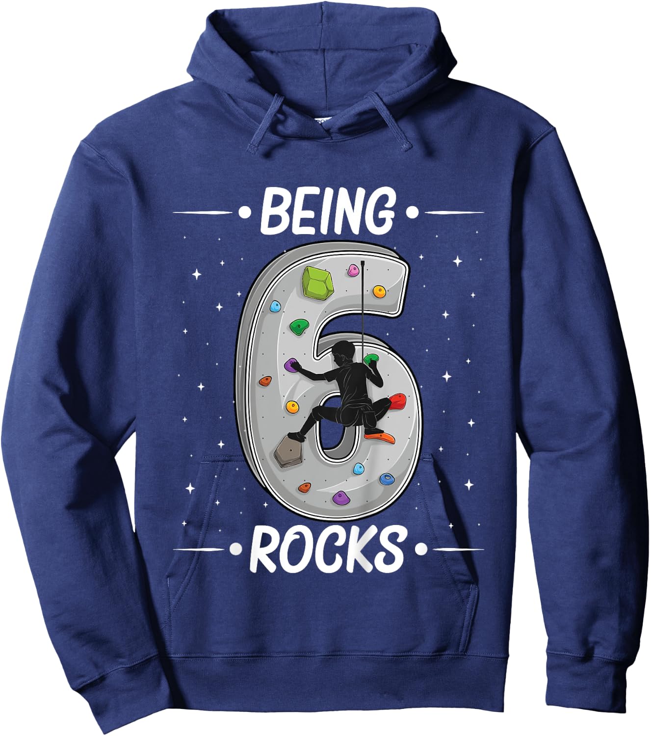6 year old rock climbing 6th birthday Adventures Climber Hoodie - Hoodie | Navy