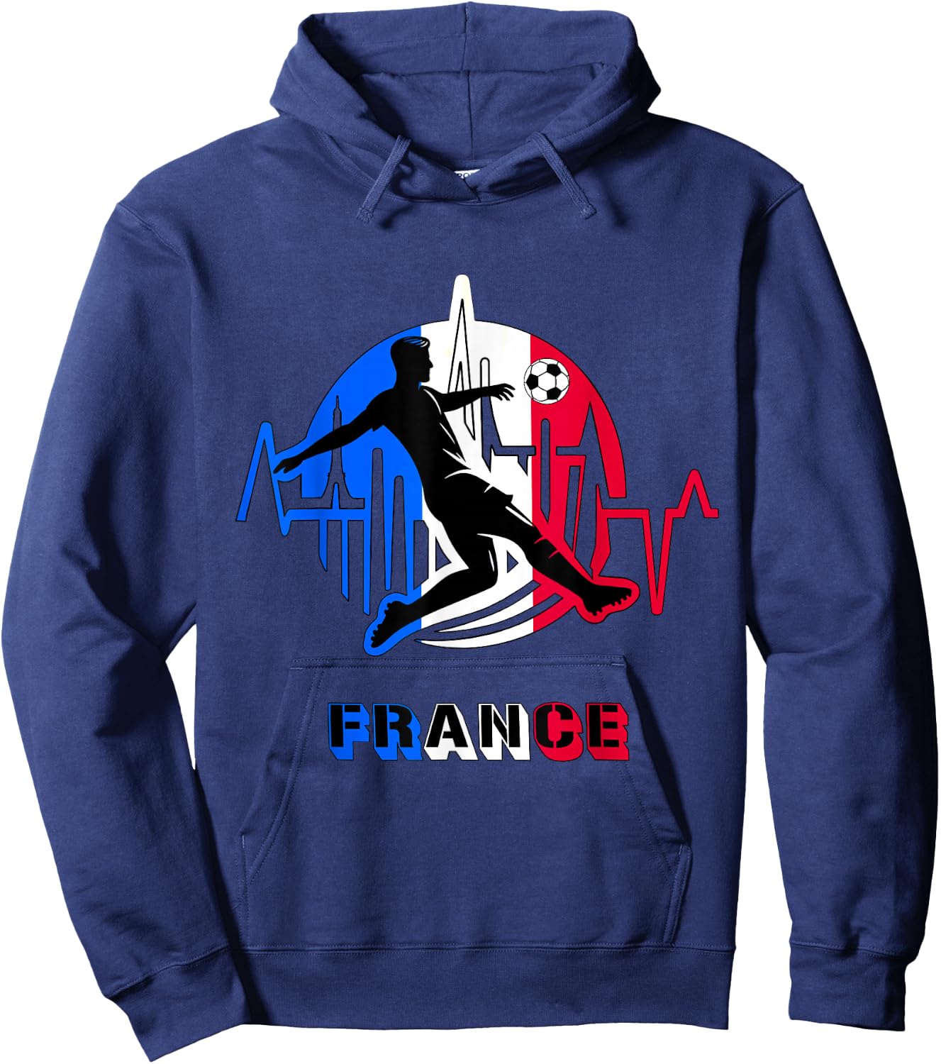 French Supporter Gift Foot Hoodie - Hoodie | Navy