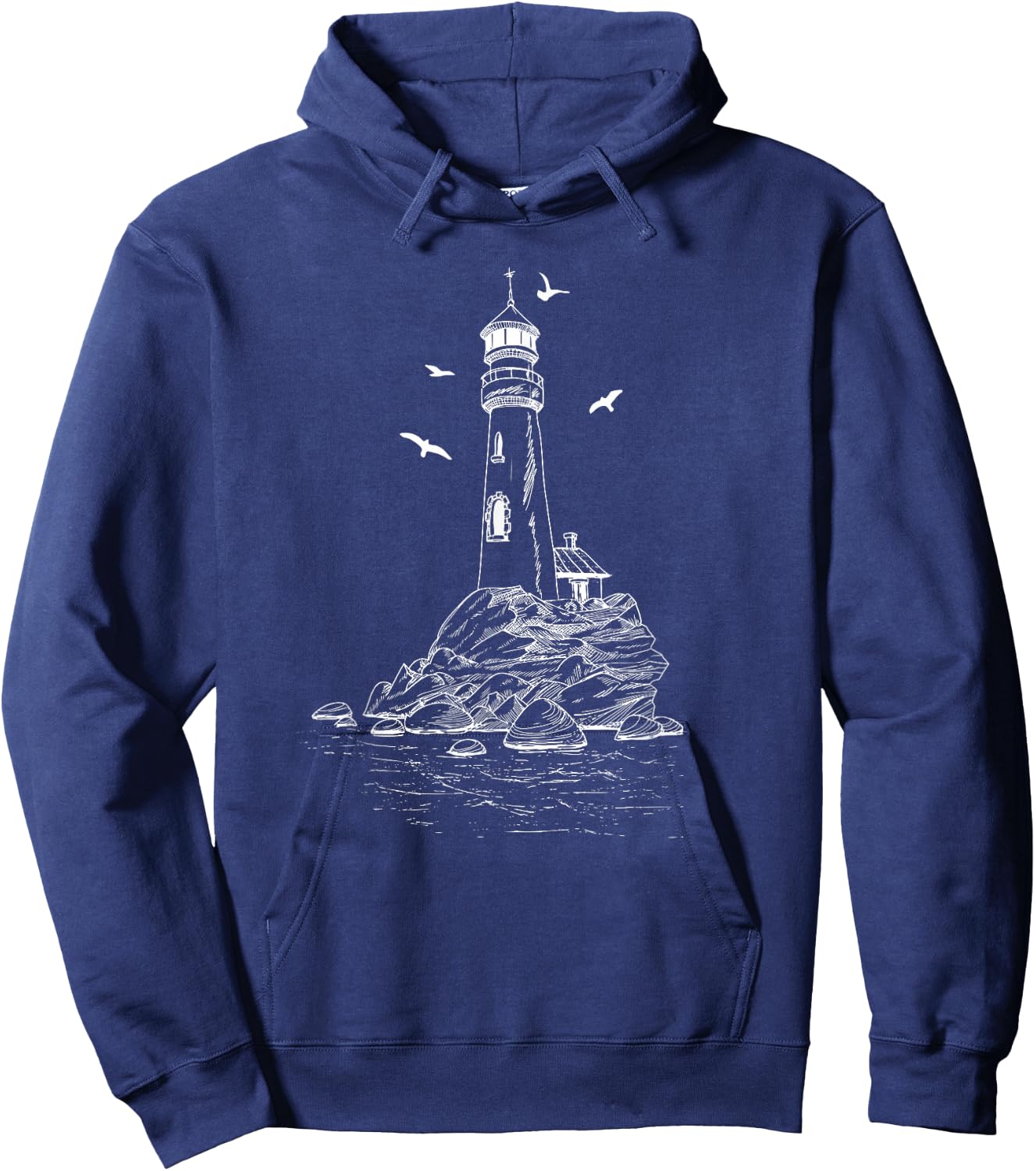 Leuchtturm Meer Licht Möwen Küste Hafen Maritim - Leuchtturm Hoodie - Hoodie | Navy