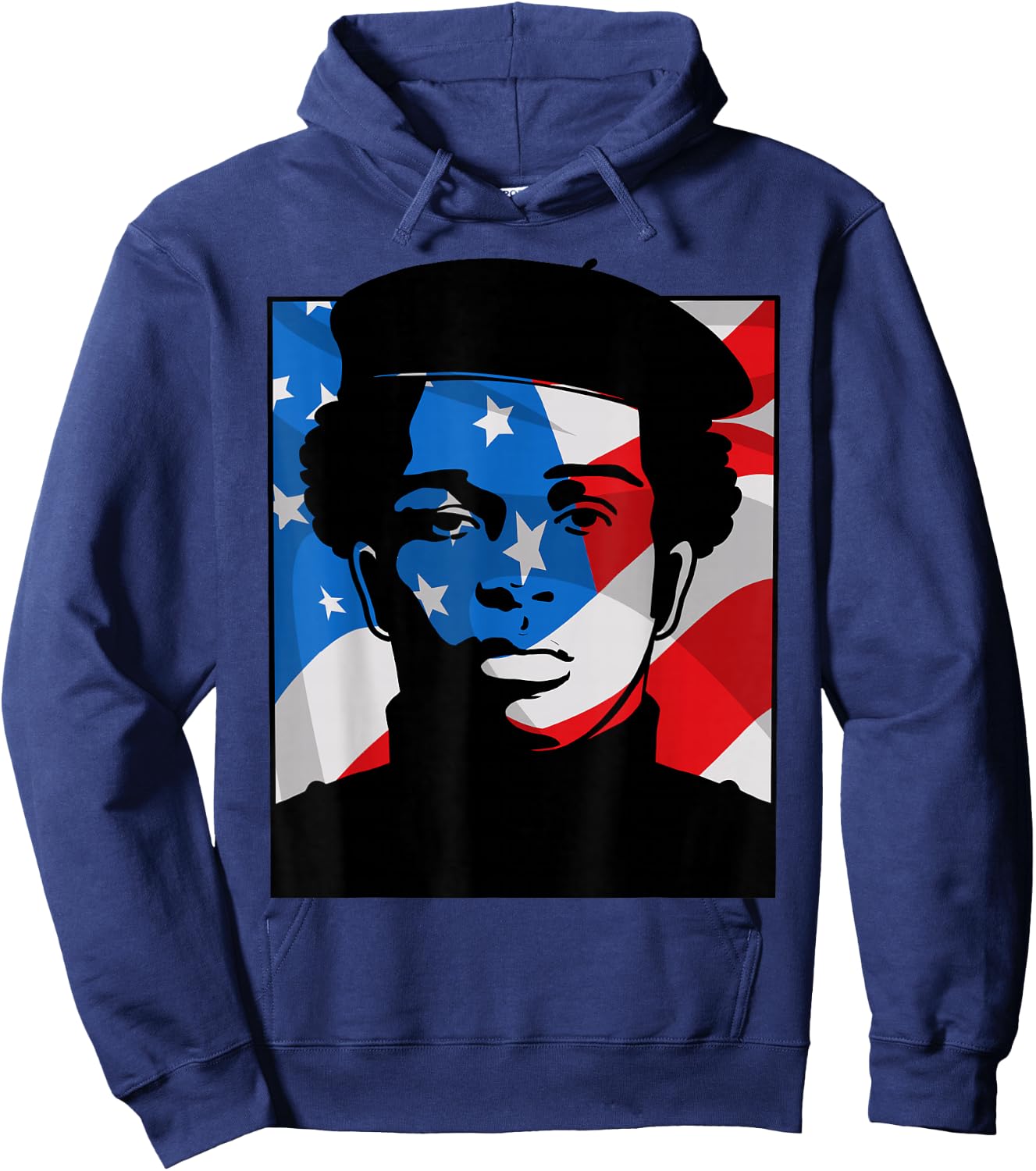 Black History Panther Party American Flag Afro 1966 Hoodie - Hoodie | Navy