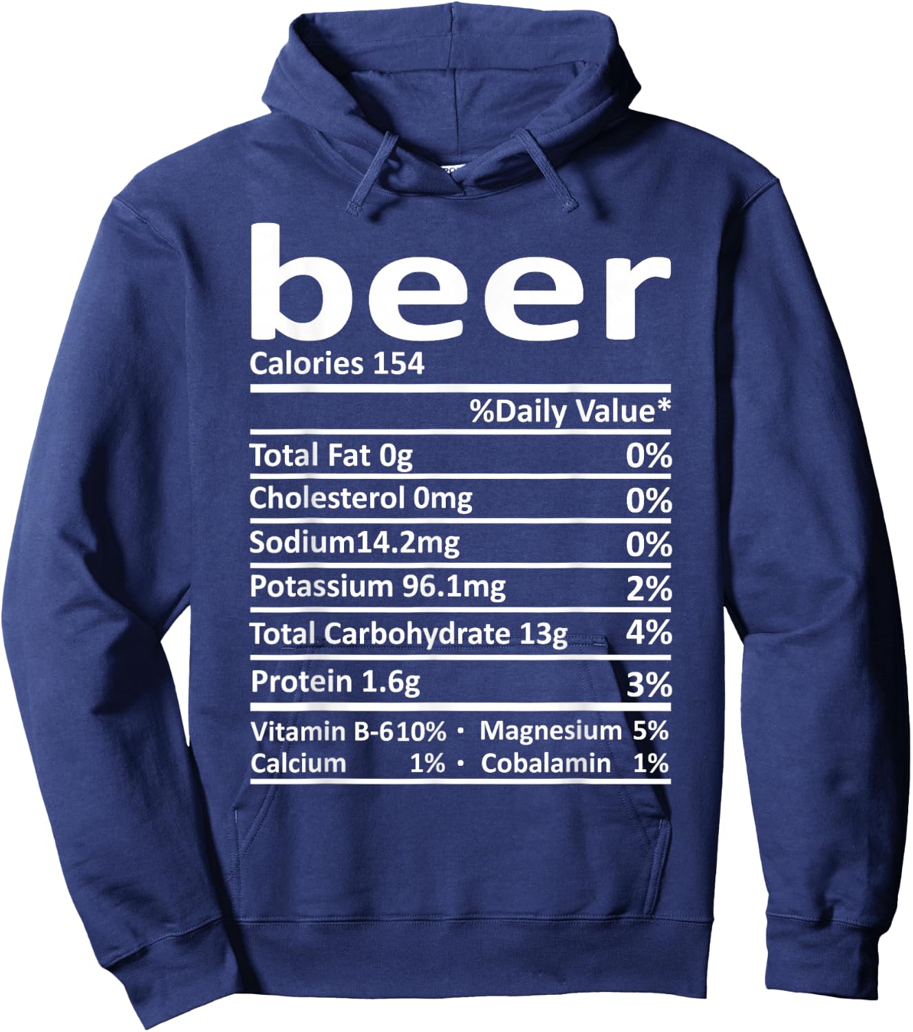 Beer Nutrition Funny Thanksgiving Costume Food Christmas Hoodie - Hoodie | Navy