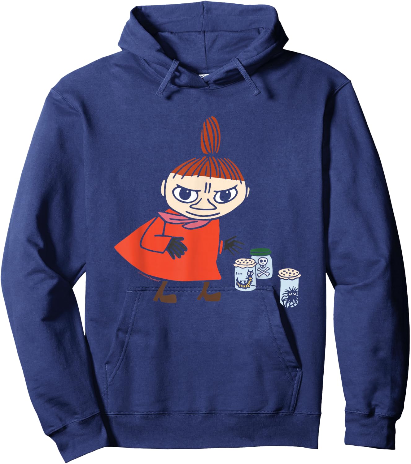 Moomin Little My Playing With Creepy Crawlies Spooky , black Hoodie - Hoodie | Navy