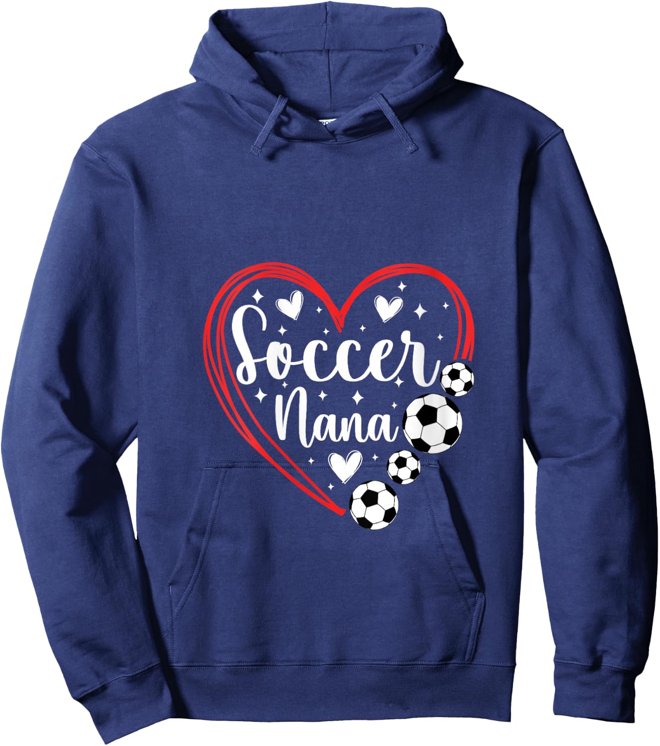 Soccer Nana Grandma Heart Nana Of A Soccer Player Nana V-Neck Hoodie - Hoodie | Navy