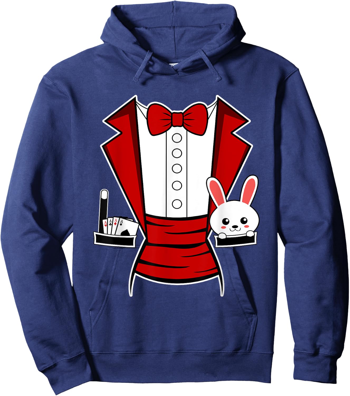 Kids Adult Halloween Magician Costume Tuxedo Magic Show Men Hoodie - Hoodie | Navy