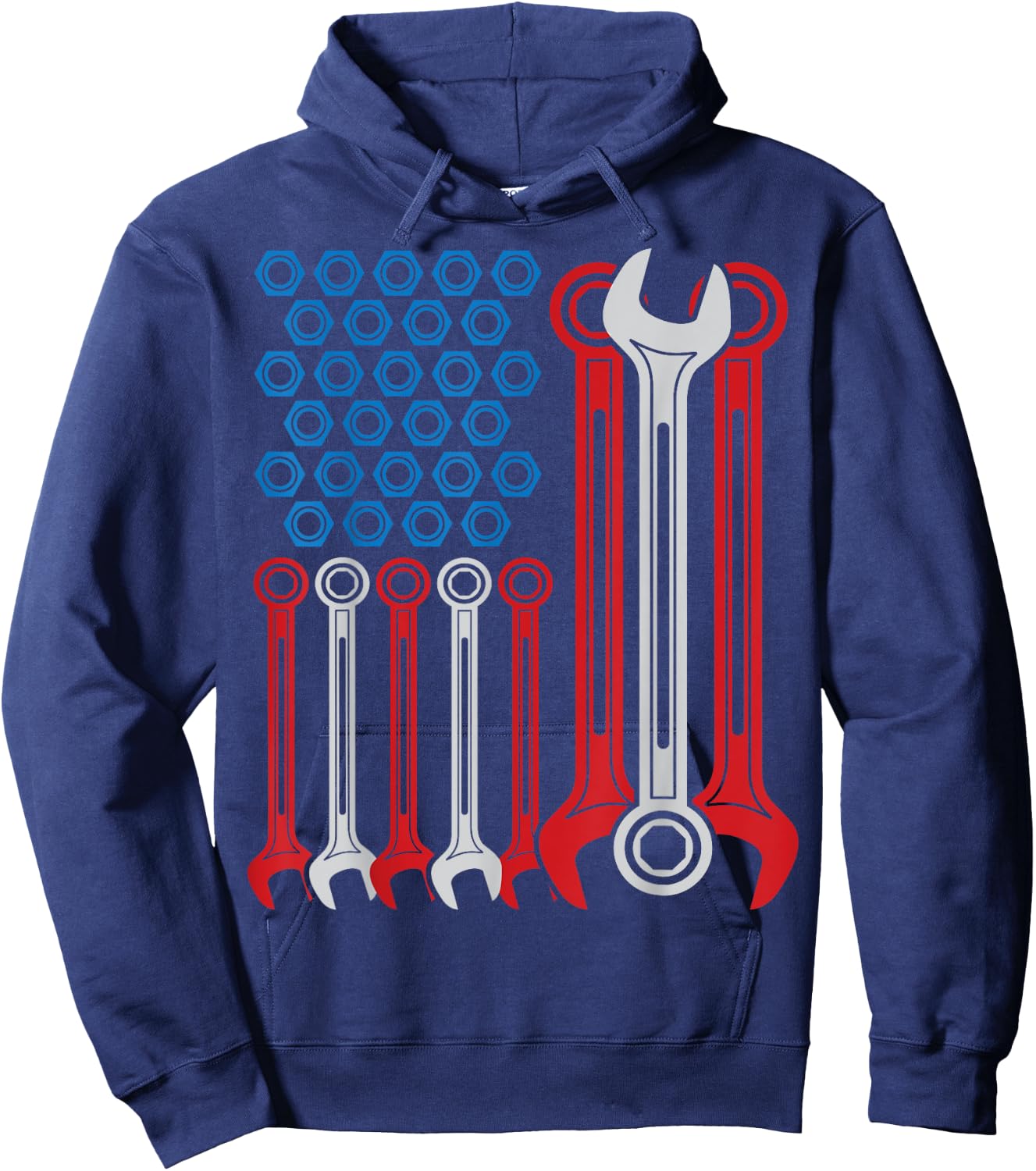 Mechanic T Shirt - Patriotic Mechanic USA American Flag Kids Men Hoodie - Hoodie | Navy