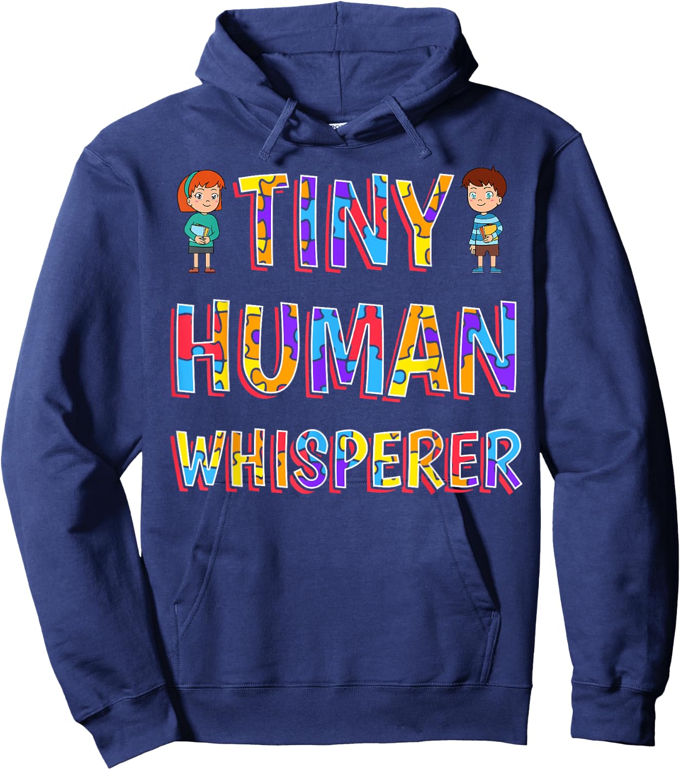 Tiny Human Whisperer Preschool Teacher Pre-K Pre-Primary Hoodie - Hoodie | Navy
