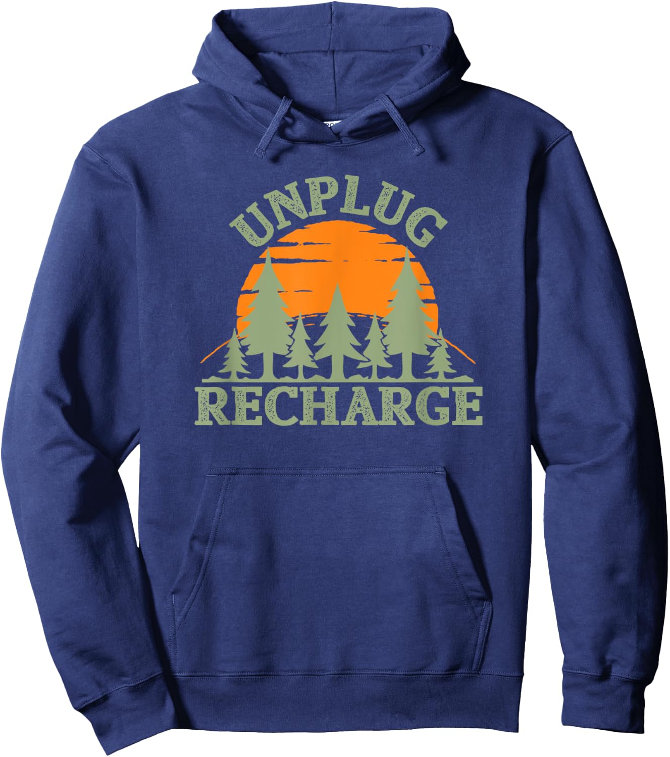 Unplug Recharge Outdoors Hoodie - Hoodie | Navy