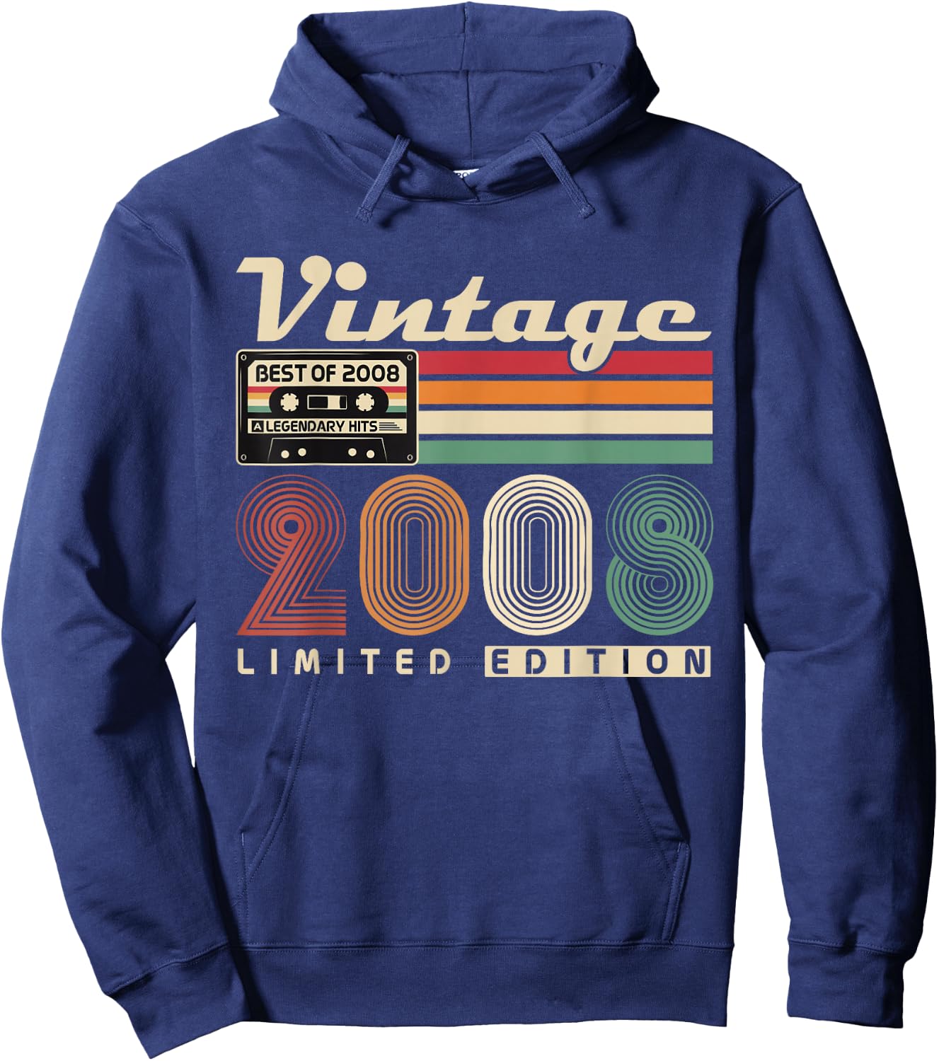 Vintage 2008 Rétro Cadeau 18 Ans Anniversaire Garçons Filles Hoodie - Hoodie | Navy