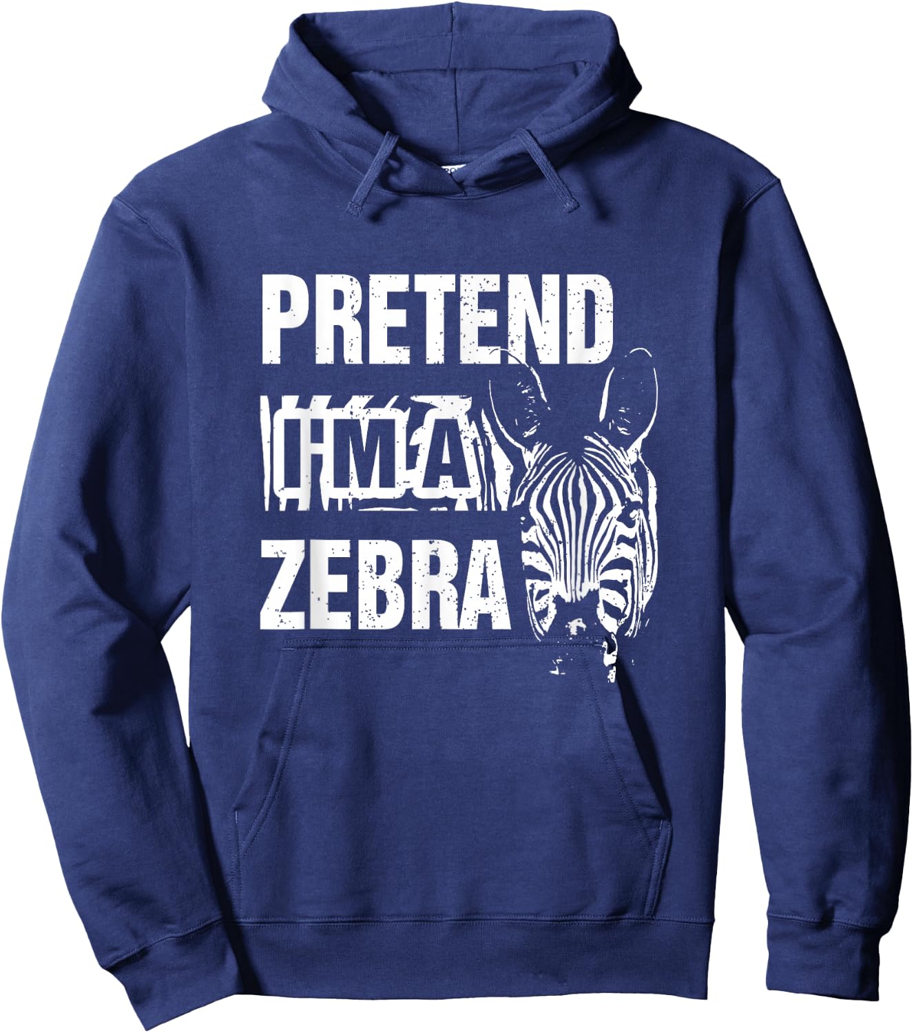 Pretend I'm A Zebra Lazy Halloween Costume Wildlife Animal Hoodie - Hoodie | Navy