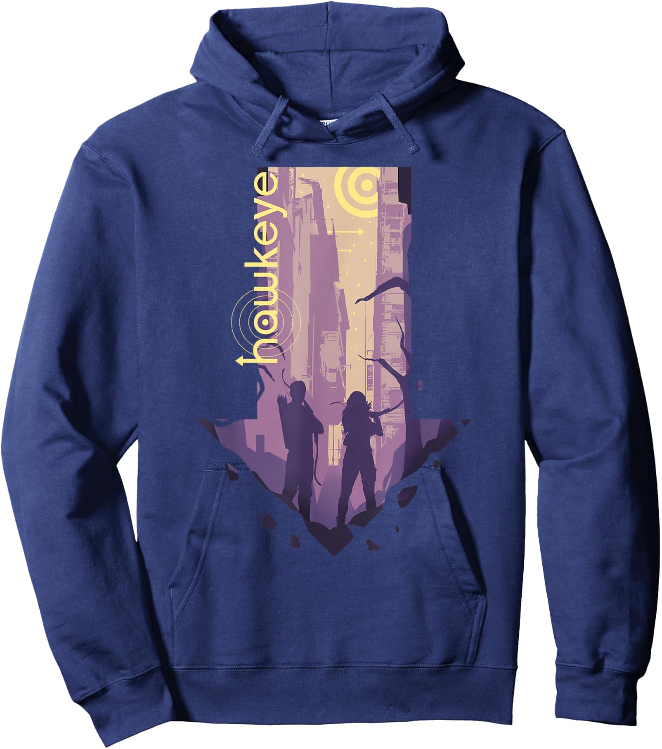 Marvel Hawkeye Group Shot Downwards Arrow Silhouette Hoodie - Hoodie | Navy