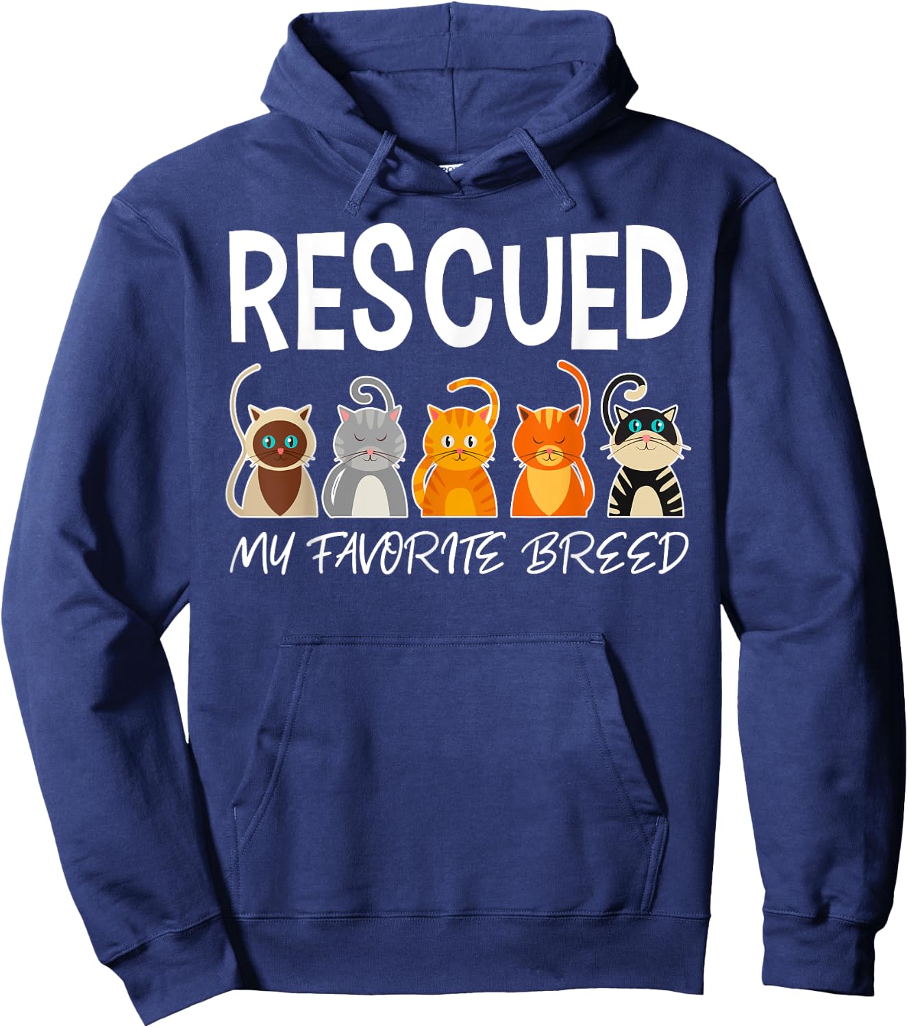 Cat Rescue Shirt Cat Adoption Shirt Cat Shelter Gift Hoodie - Hoodie | Navy