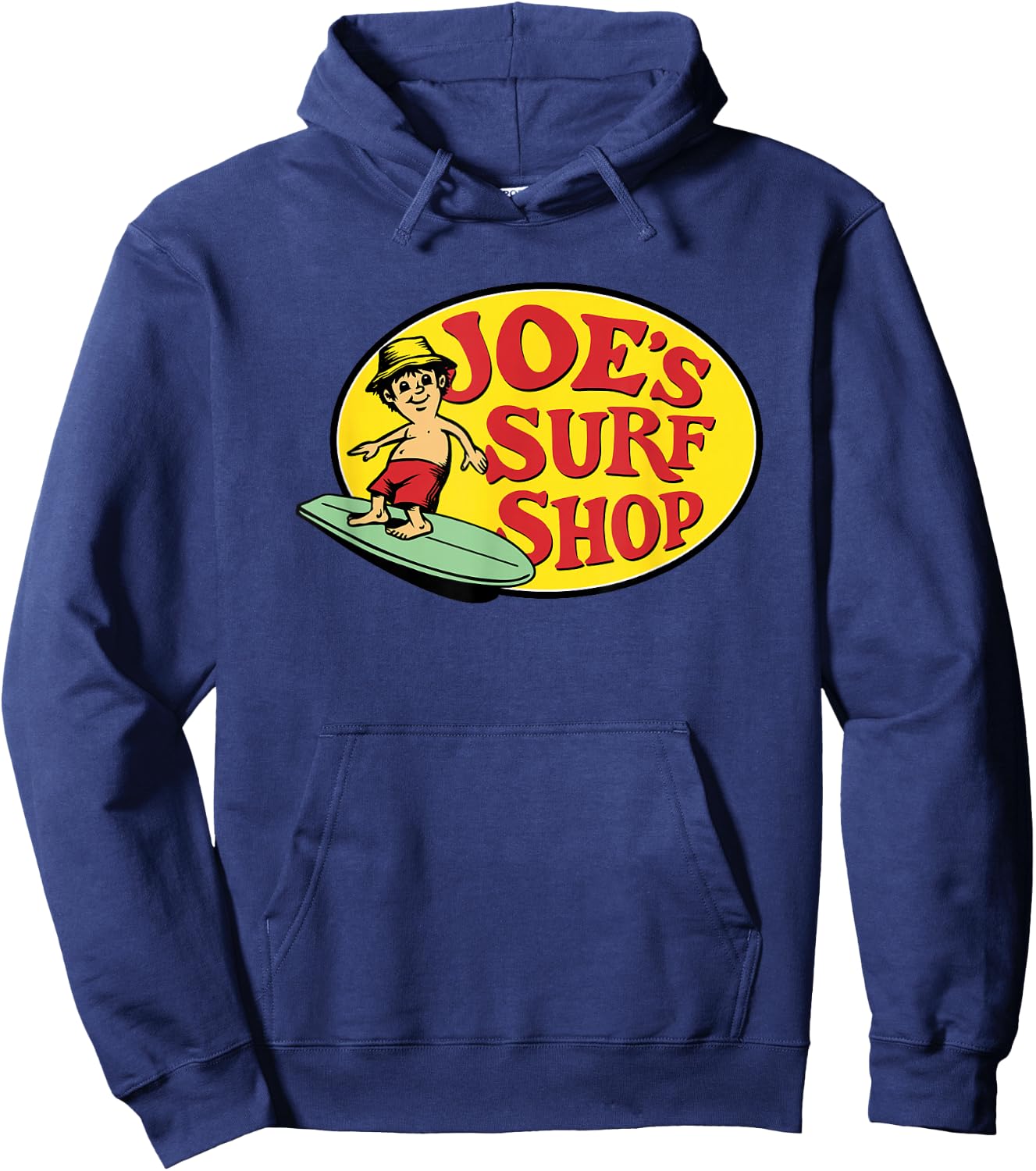 Ride the Wave with Joe's Pro Shop Vintage Surf Style Graphic Hoodie - Hoodie | Navy