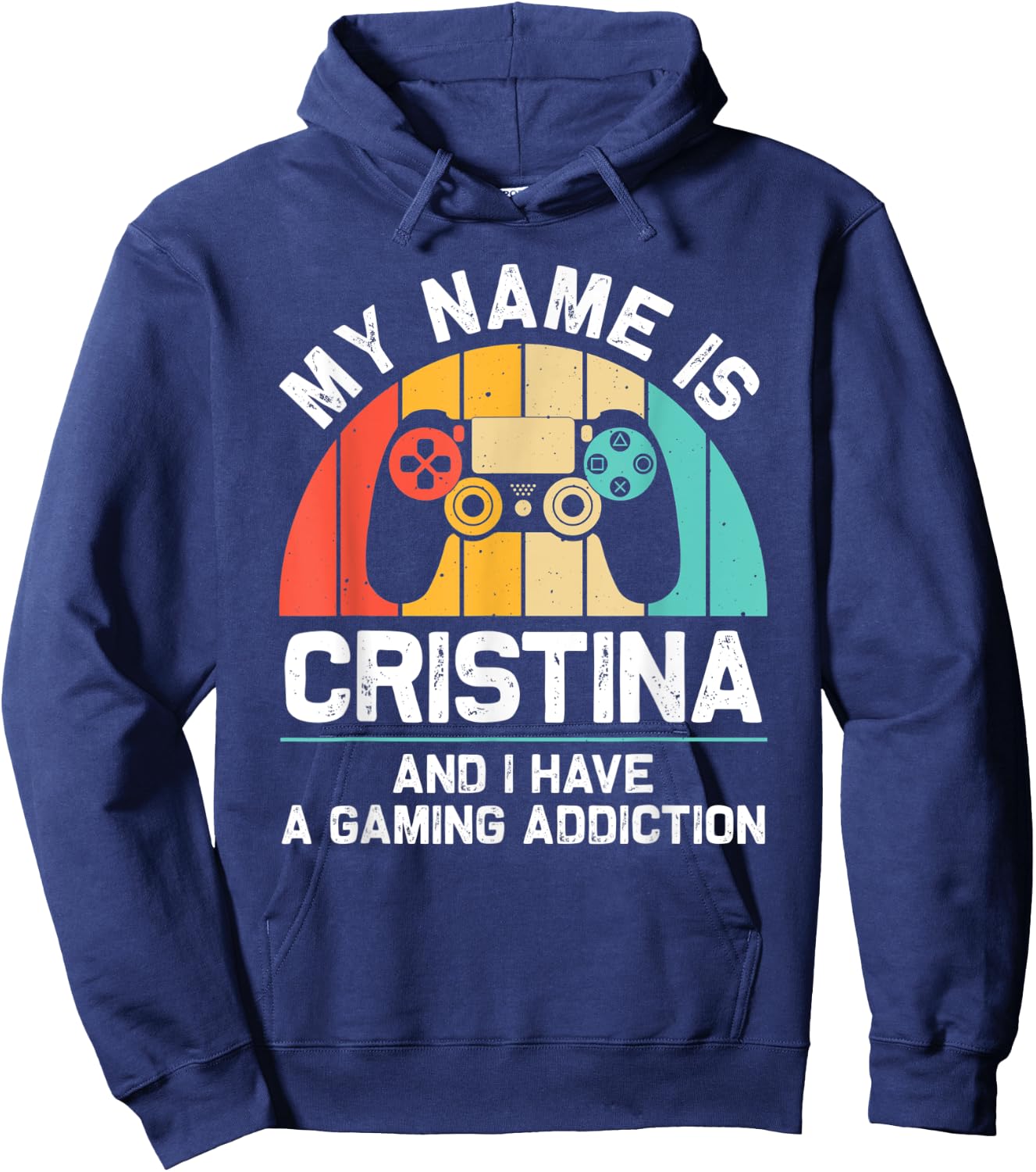 CRISTINA Gift Name Personalized Funny Gaming Geek Birthday Hoodie - Hoodie | Navy