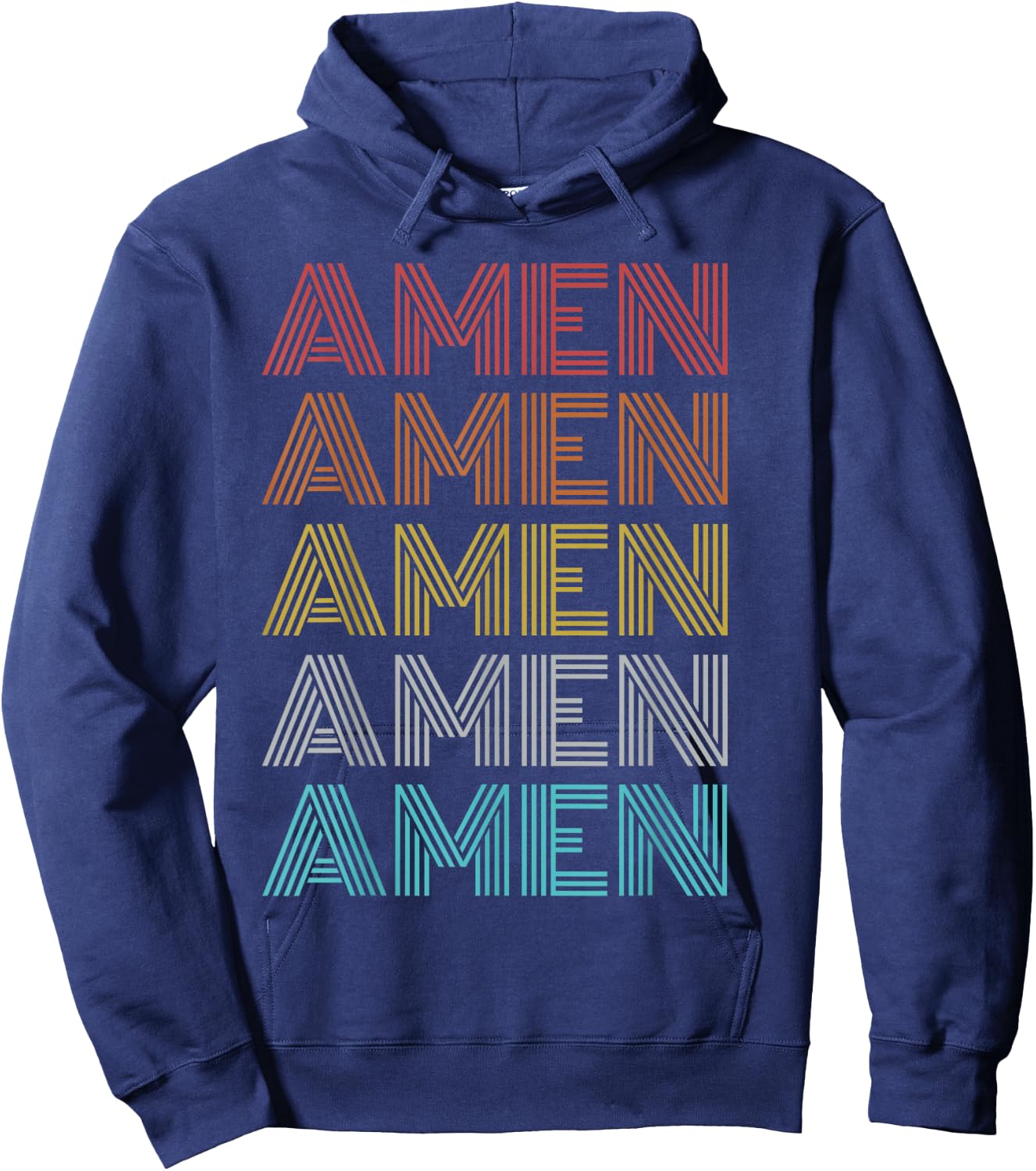 Retro Vintage Amen Hoodie - Hoodie | Navy