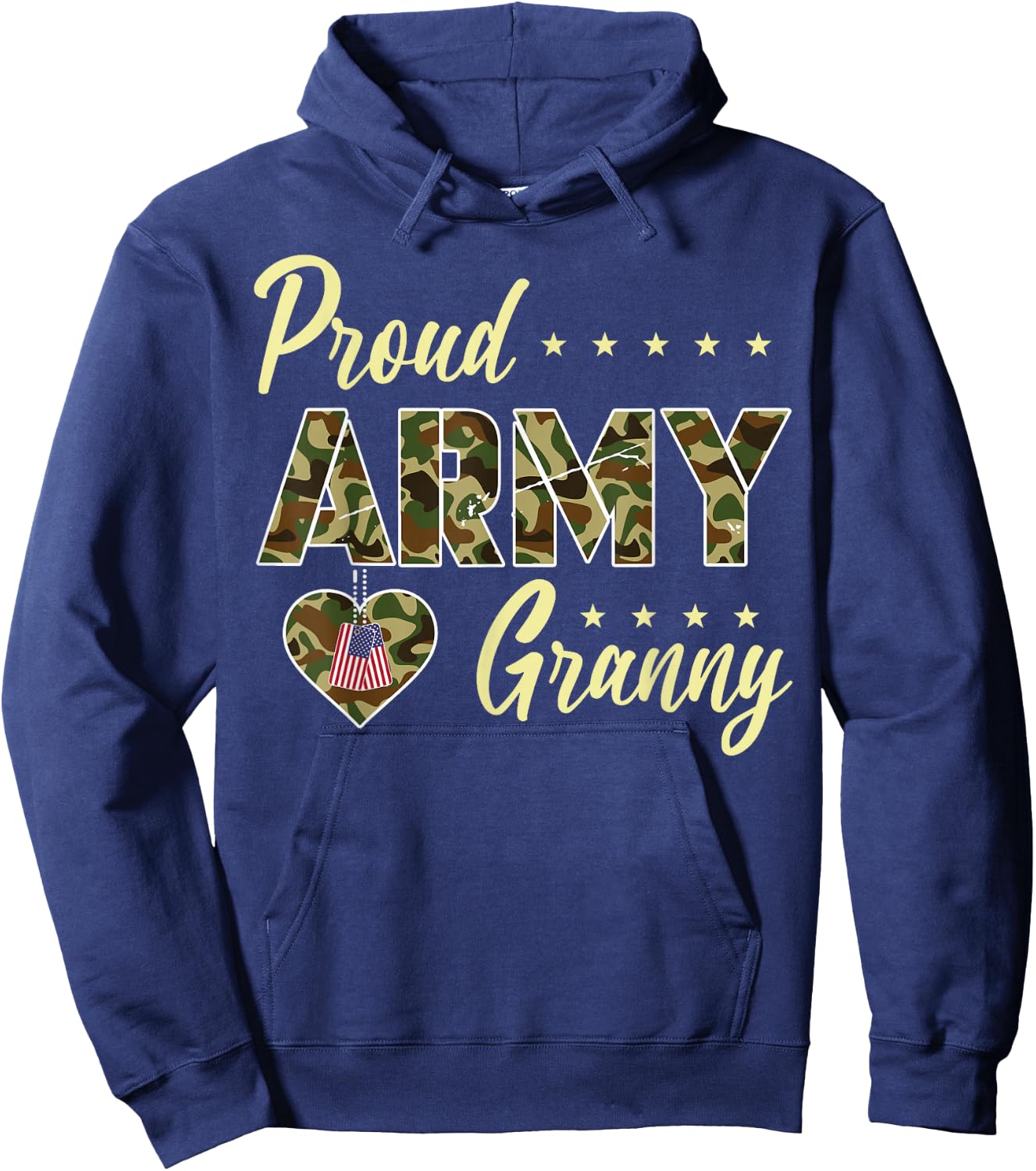Proud Army Granny Camouflage Soldier Family Love Military Hoodie - Hoodie | Navy