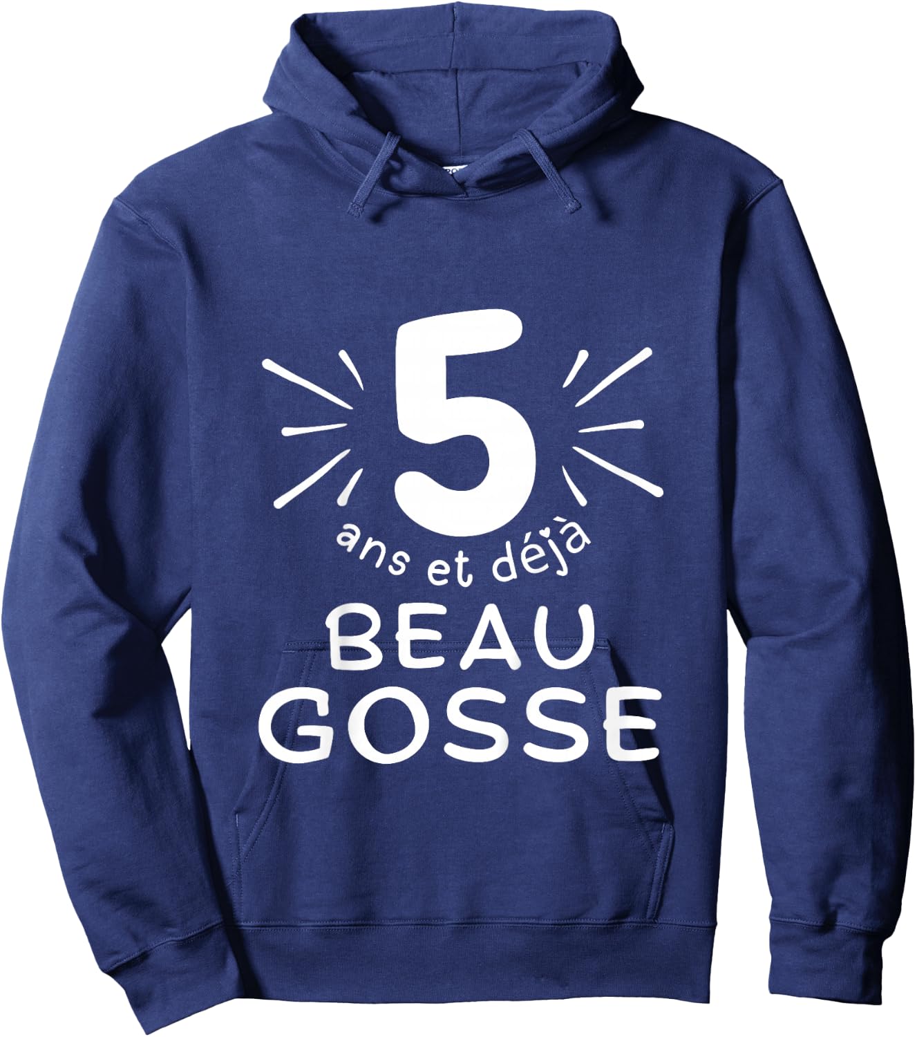 Child 5 years old and already handsome kid. phrase humor for gift boy , Black, 2 Hoodie - Hoodie | Navy