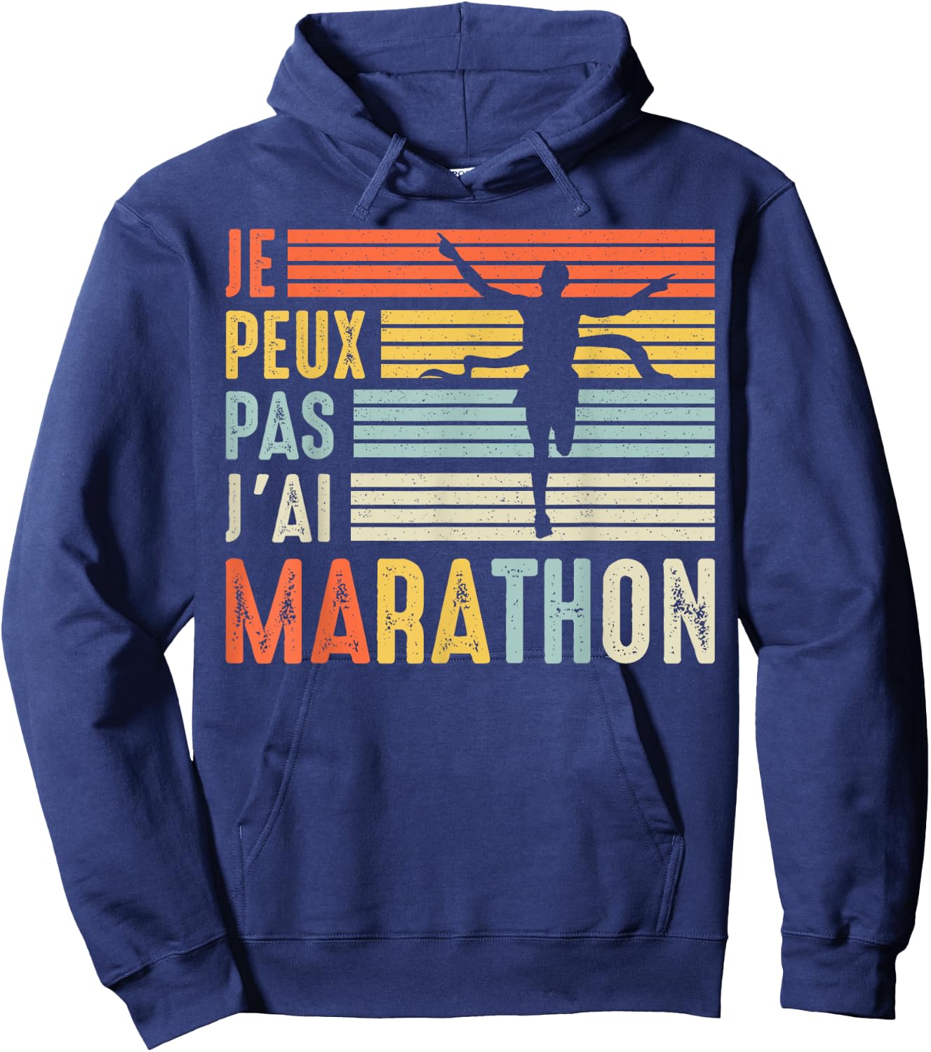 Je Peux Pas Je ai marathon Running Marathon Runner , Black, S Hoodie - Hoodie | Navy