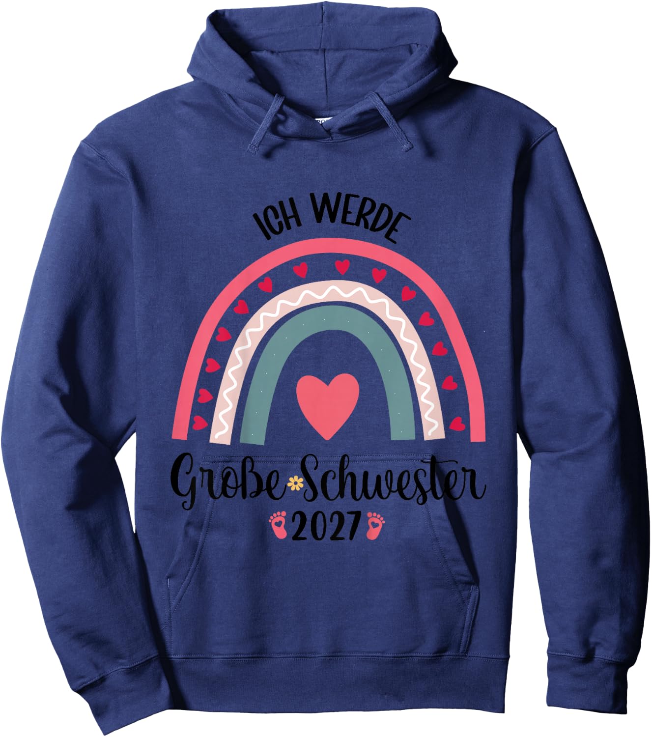Kinder Ich Werde Große Schwester 2027 Kinder Große Schwester 2027 Hoodie - Hoodie | Navy
