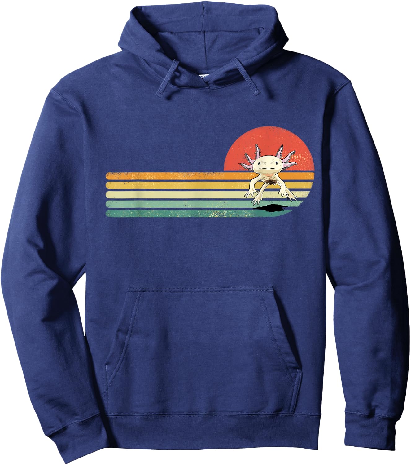 Axolotl Shirt Retro Style Animal Amphibian Pet Axolotl Lover Hoodie - Hoodie | Navy