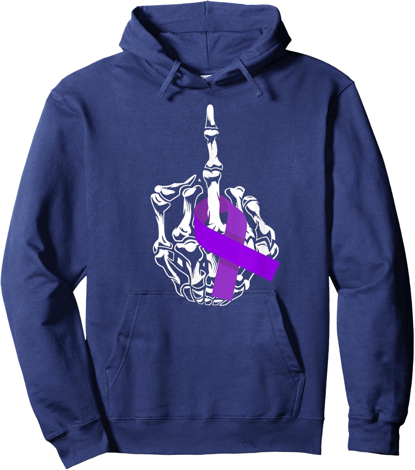 Fuck Pancreatic Cancer Middle Finger Pancreatic Cancer Hoodie - Hoodie | Navy