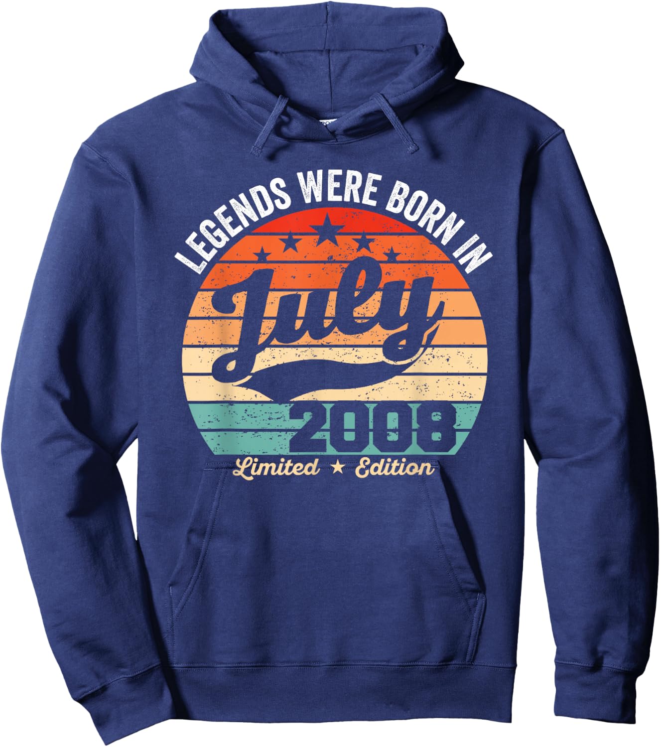 Vintage 18th Birthday Legends were Born in July 2008 Hoodie - Hoodie | Navy