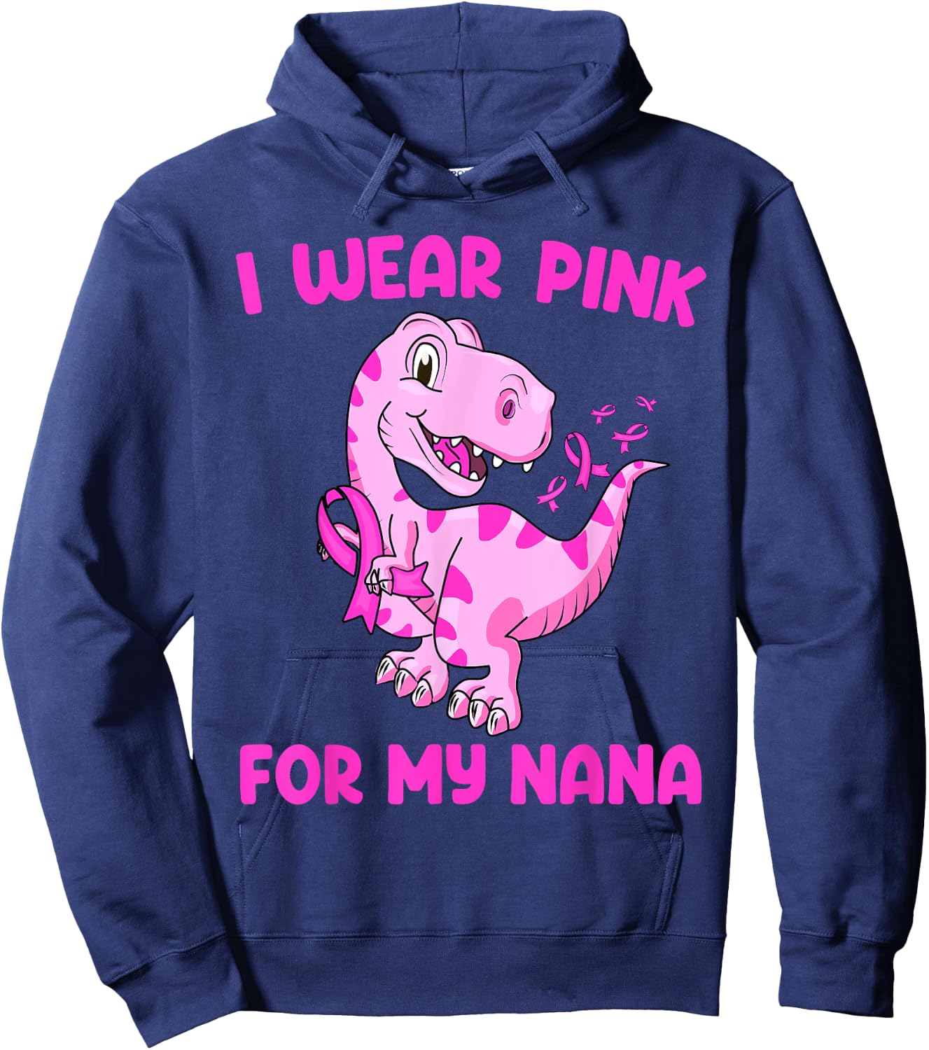 I Wear Pink For My Nana Breast Cancer Awareness Toddler Kids Hoodie - Hoodie | Navy