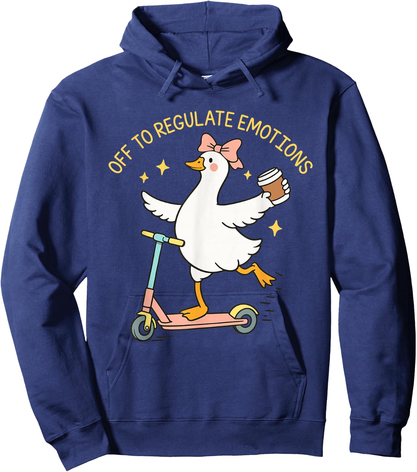 Off to Regulate Emotions Mental Health Funny Silly Goose Hoodie - Hoodie | Navy
