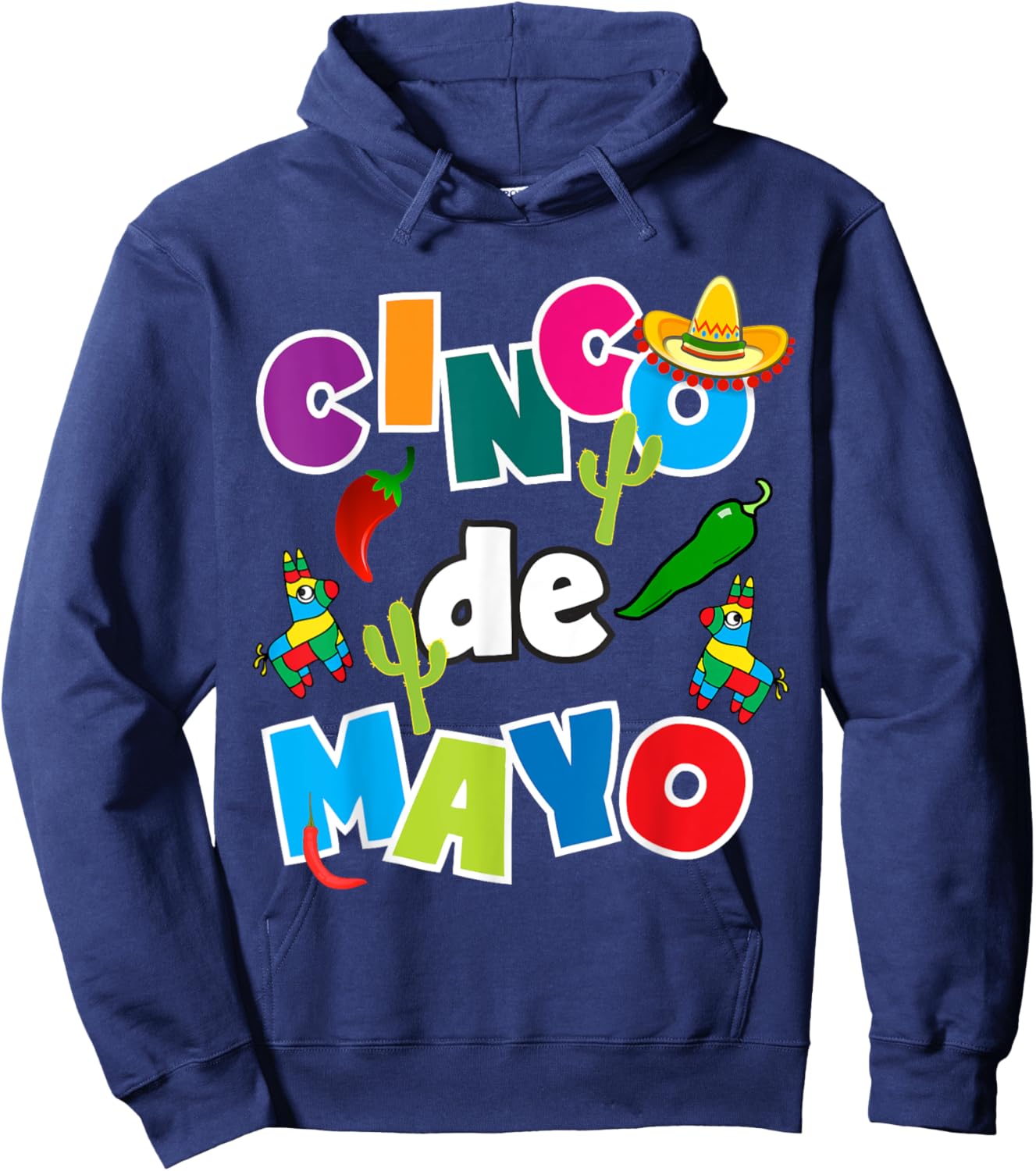 Cinco De Mayo Shirt For Kids Men Women Pinata Sombrero Fun Hoodie - Hoodie | Navy