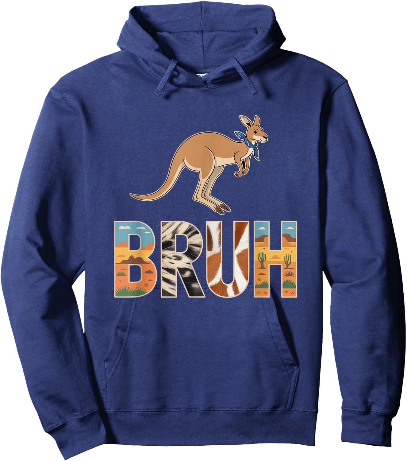 Outback Kangaroo Bruh Wildlife Design Hoodie - Hoodie | Navy