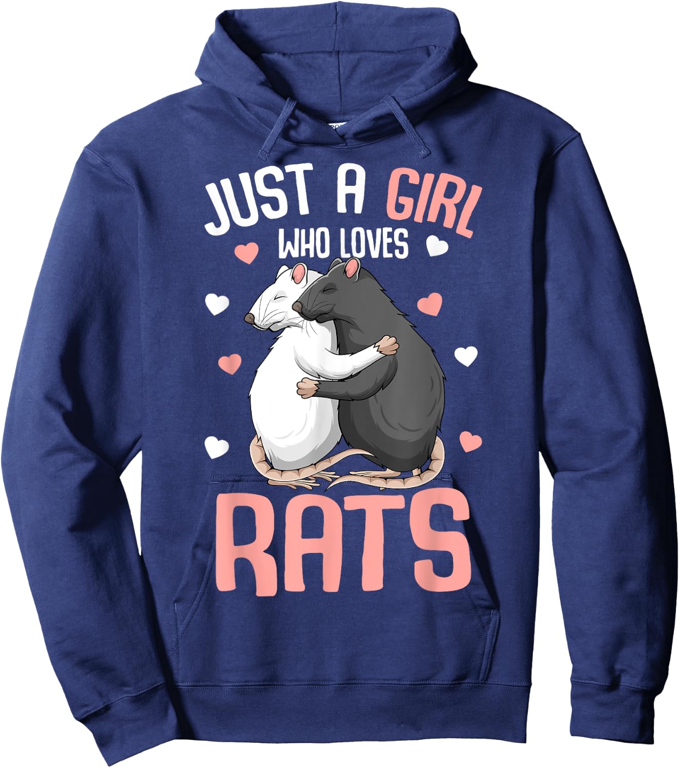 Just A Girl Who Loves Rats Kids Girls Women Rat Lover Hoodie - Hoodie | Navy