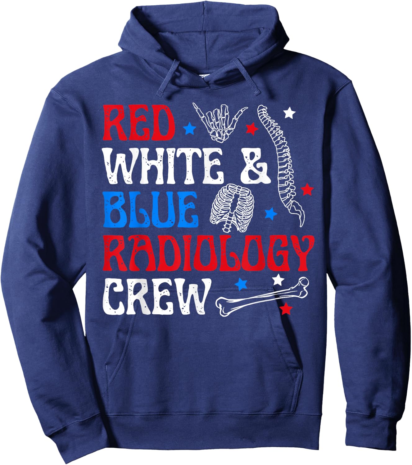 Red White Blue Radiology Crew 4th Of July X-ray Radiologist Hoodie - Hoodie | Navy