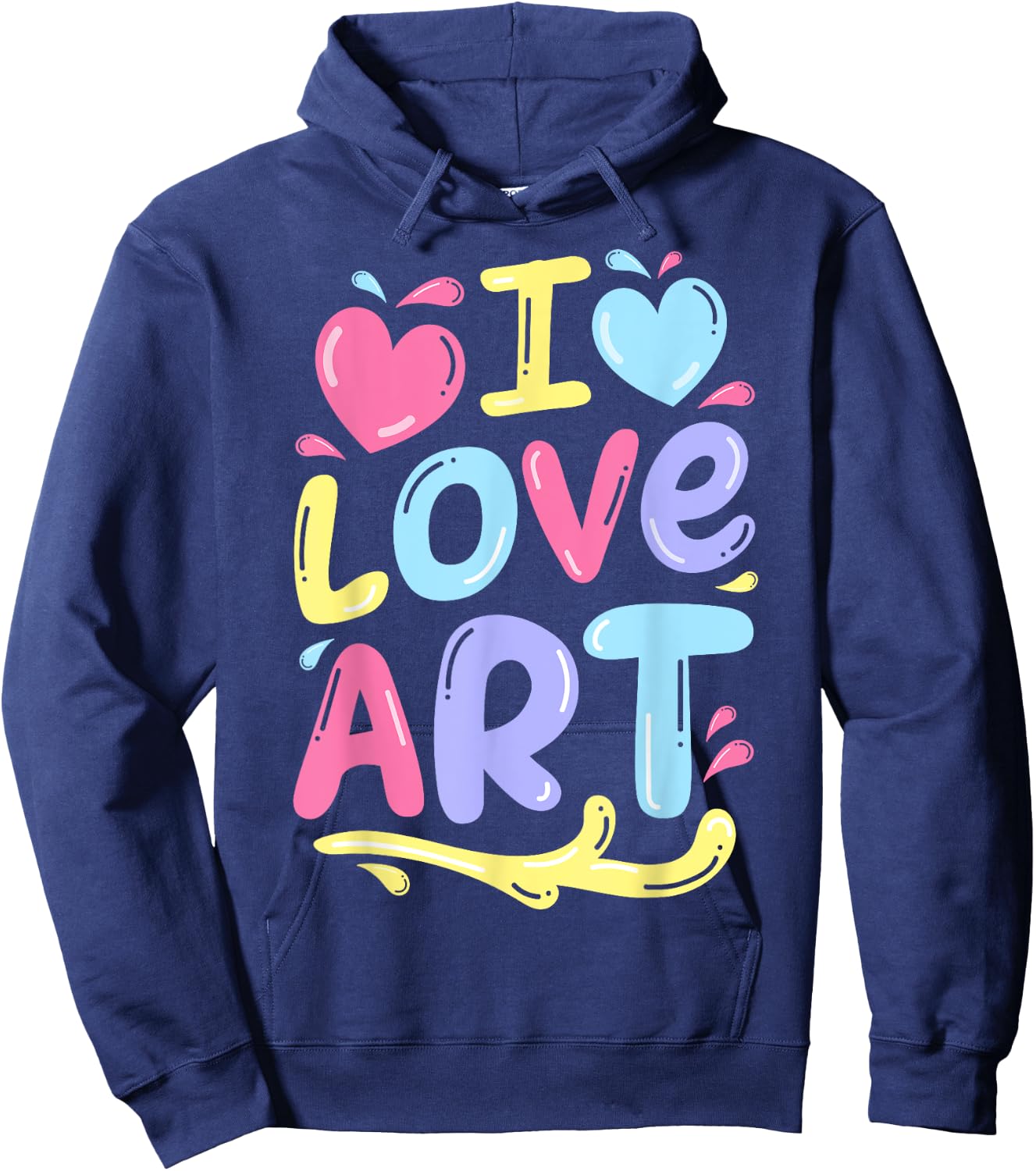 I Love Art Artist Painter Colourful Painting Gifts Kids Girls Hoodie - Hoodie | Navy