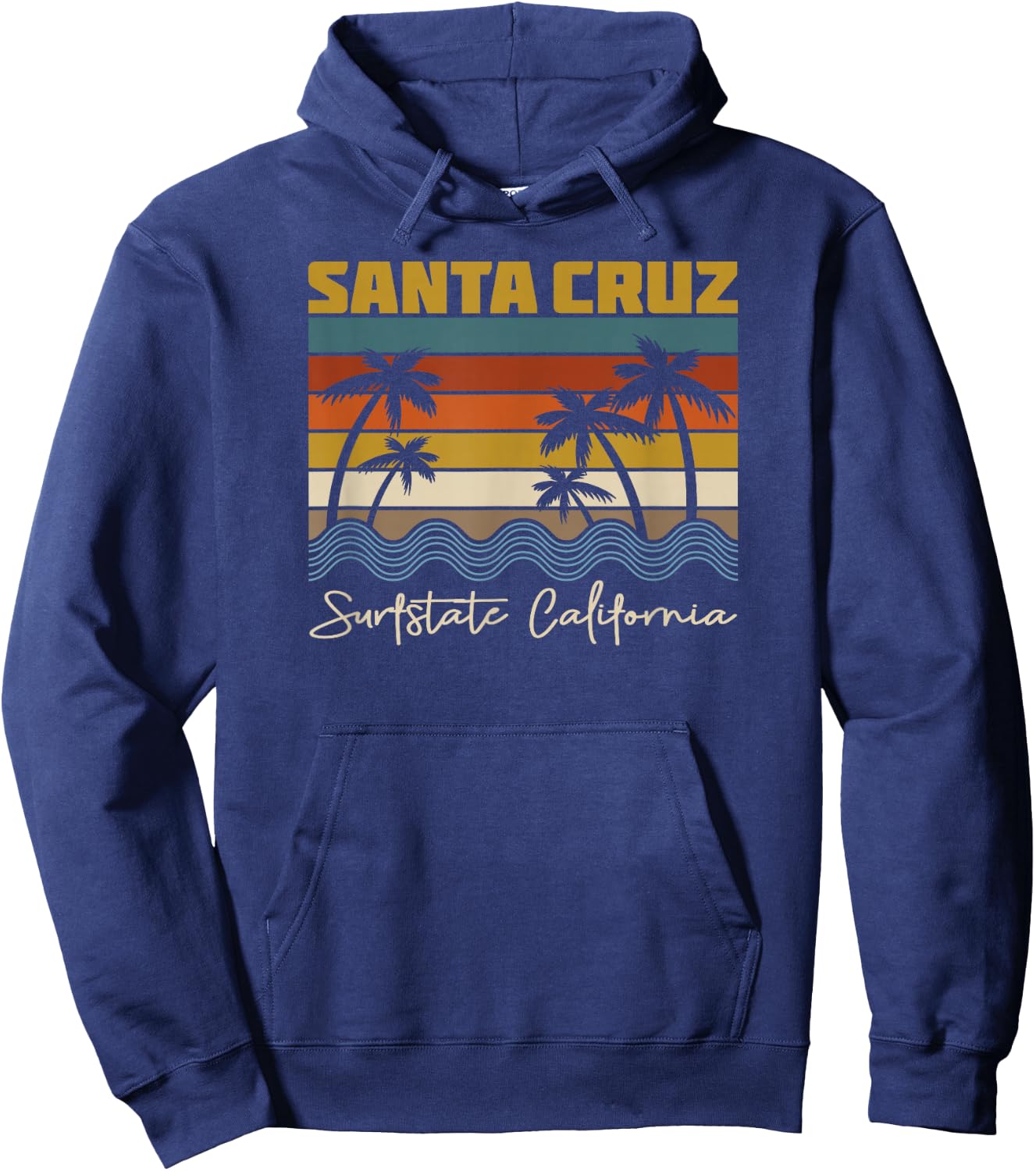 Santa Cruz CA California Surfer I Santa Cruz California , black Hoodie - Hoodie | Navy