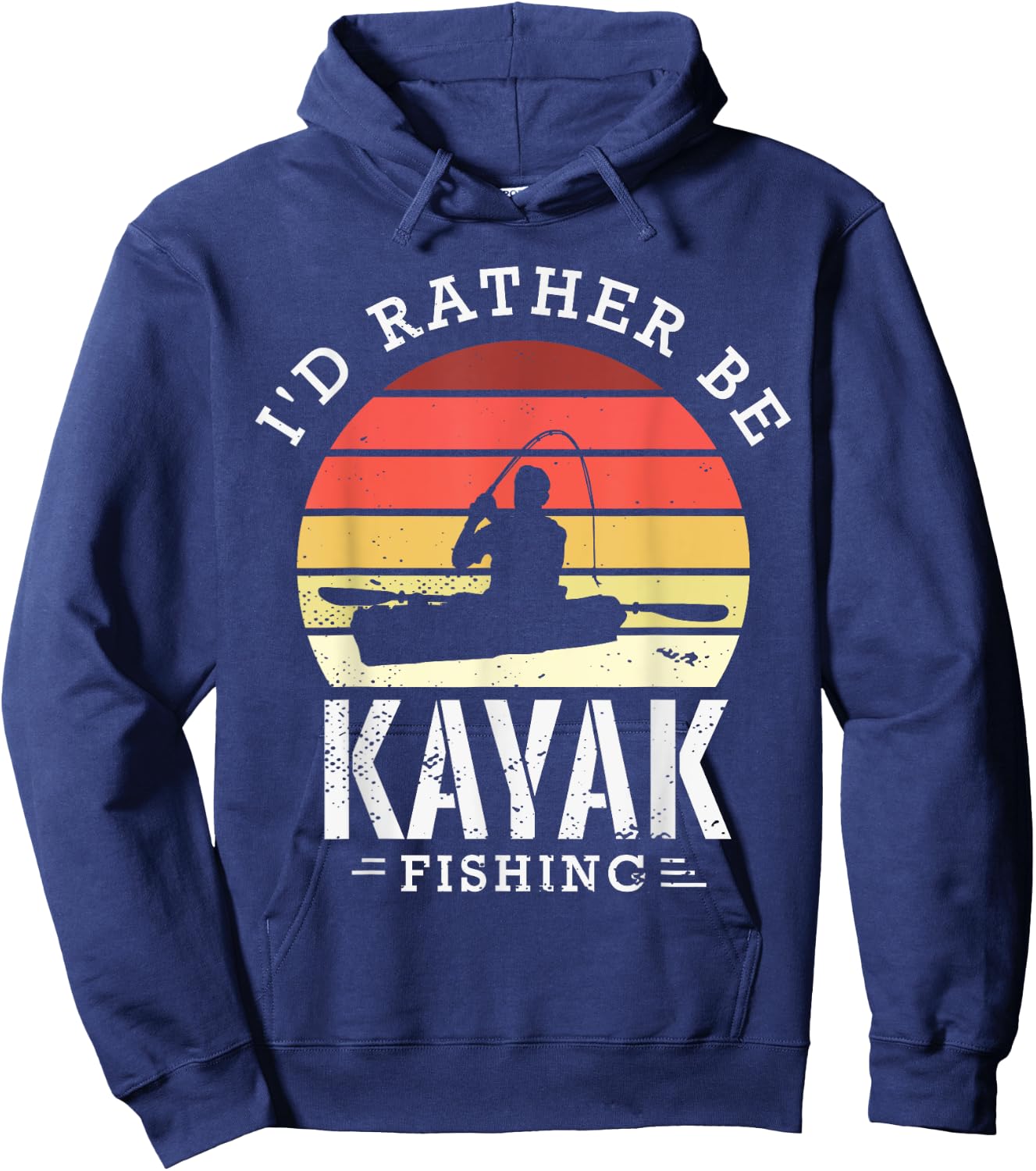 I'd rather be kayak fishing funny fishing gear gift Hoodie - Hoodie | Navy
