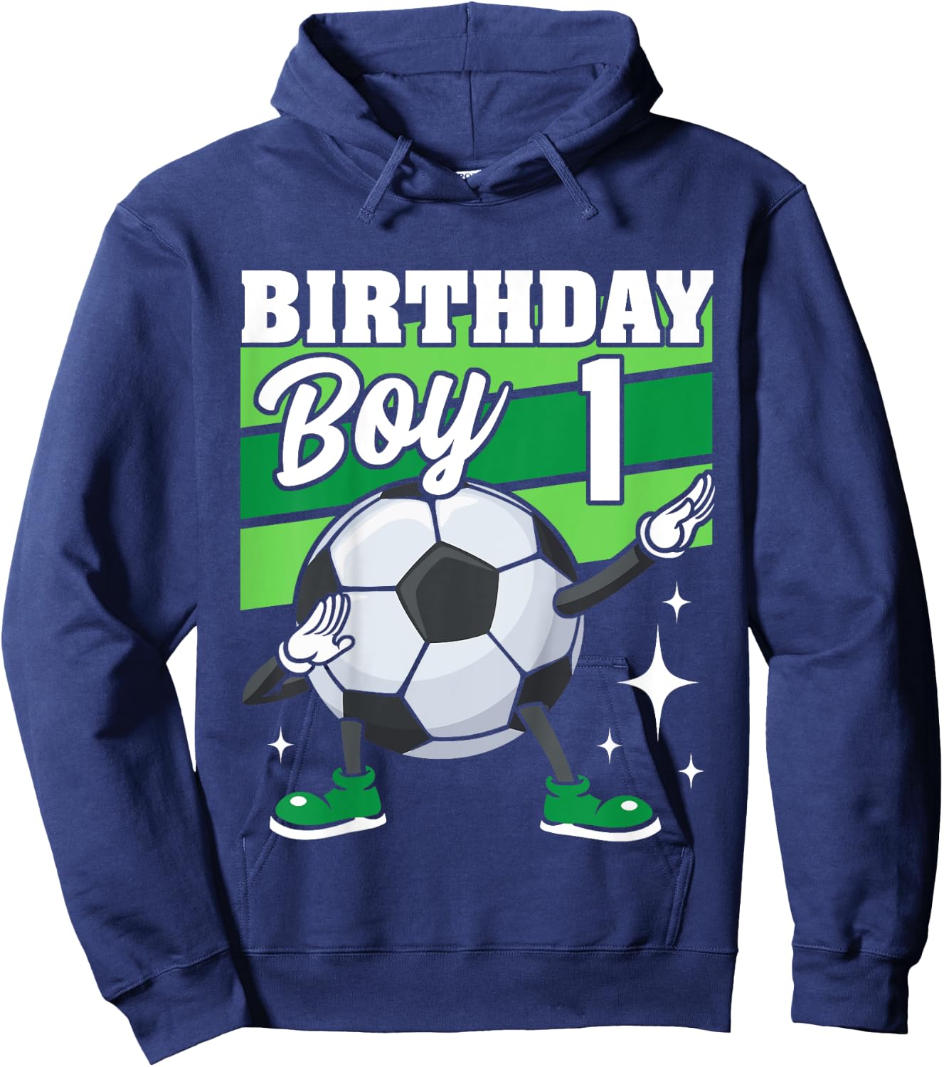 Kids Soccer Birthday Party 1 Year Old Boy 1st Birthday Hoodie - Hoodie | Navy